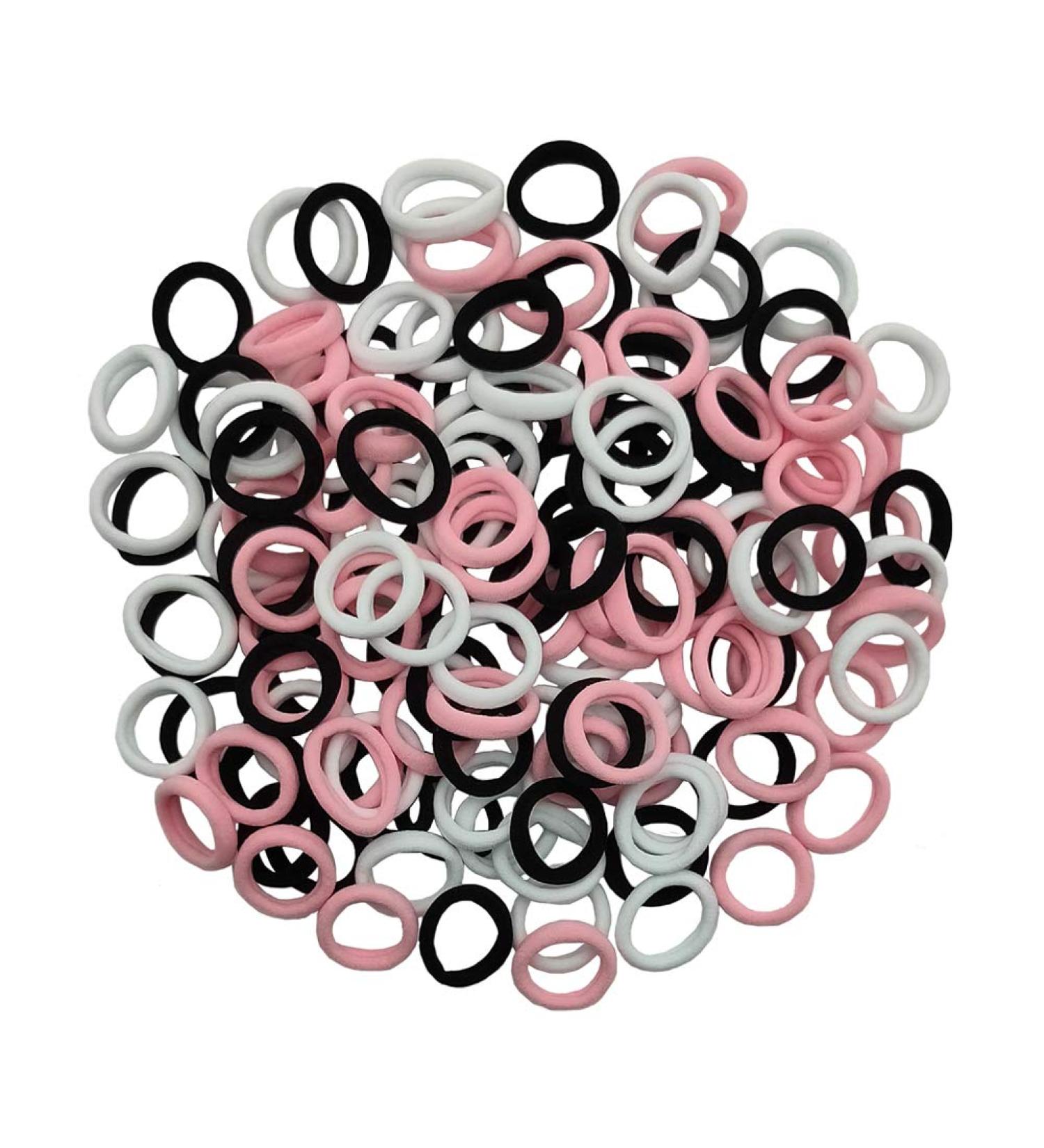 Soft Cotton Hair Ties for Baby Girls - 150PCS Black White Pink Hair Bands - Buy Online on GoSupps.com