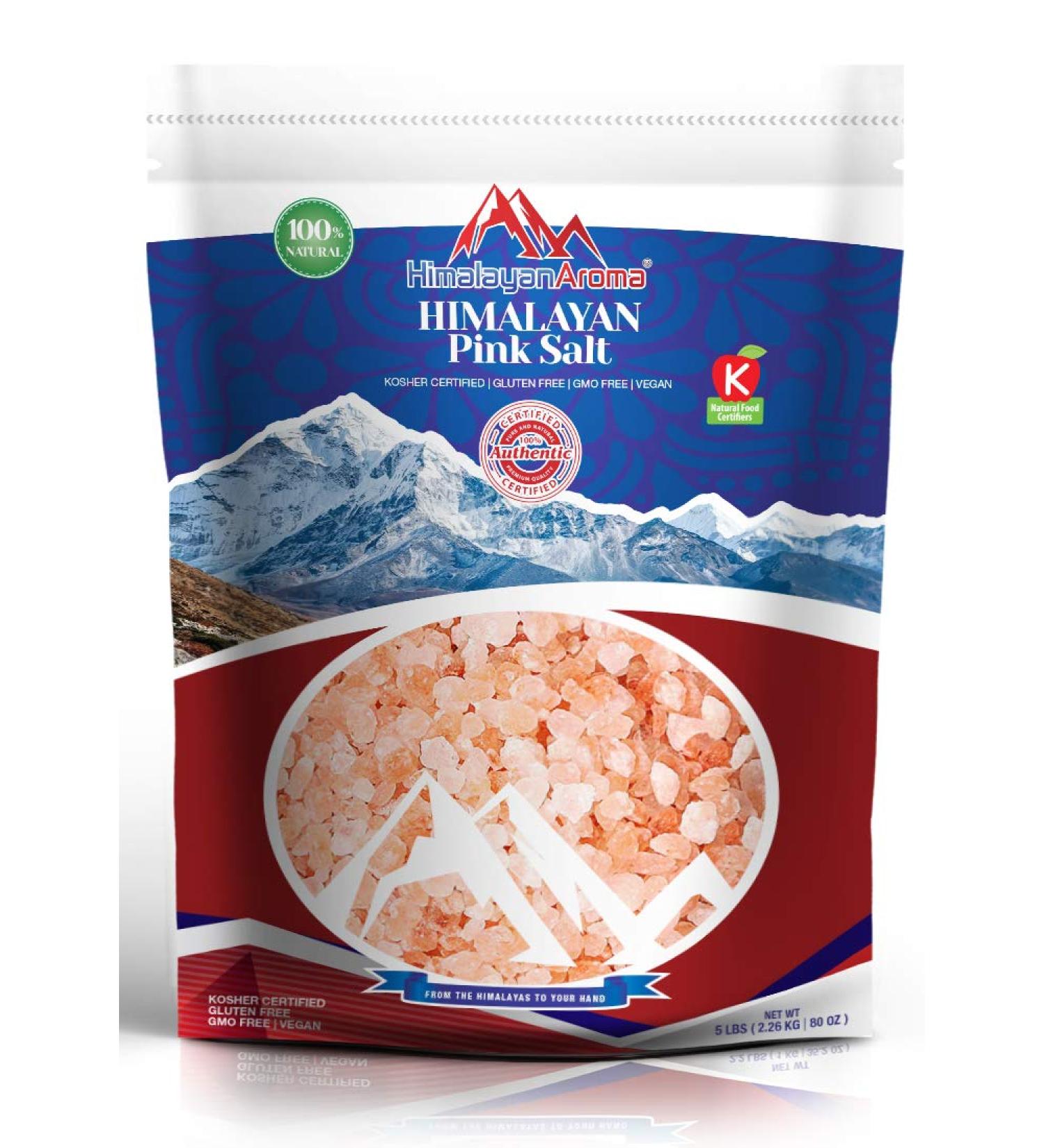 Himalayan Pink Salt 5 lbs - Coarse Grain for Grinders & Mills | Bath Salt | Sea Salt | Kosher Certified - Essential Minerals Dense - Resealable Bag - 5.0 Pounds - Buy Online on GoSupps.com