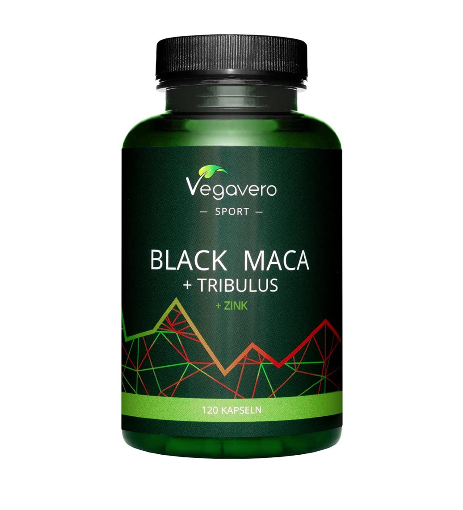 Tribulus Terrestris Maca Root Vegavero | Strong 500mg Extract with Black Maca, Zinc | 120 Vegan Capsules - Lab-Tested, No Additives - Buy Online on GoSupps.com
