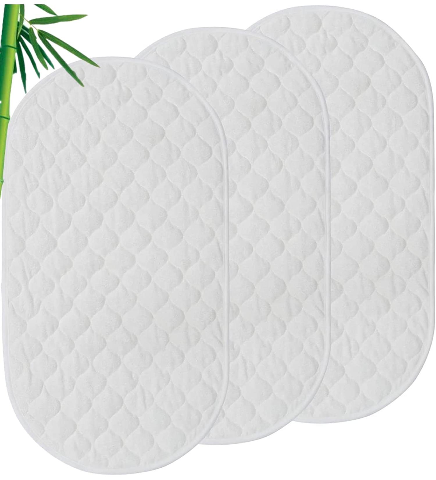 Nicoone Waterproof Changing Mat Liners - 3PCS Bamboo Terry Surface - Washable & Reusable - Perfect for Home, Outdoor, Travel - White - Buy Online on GoSupps.com