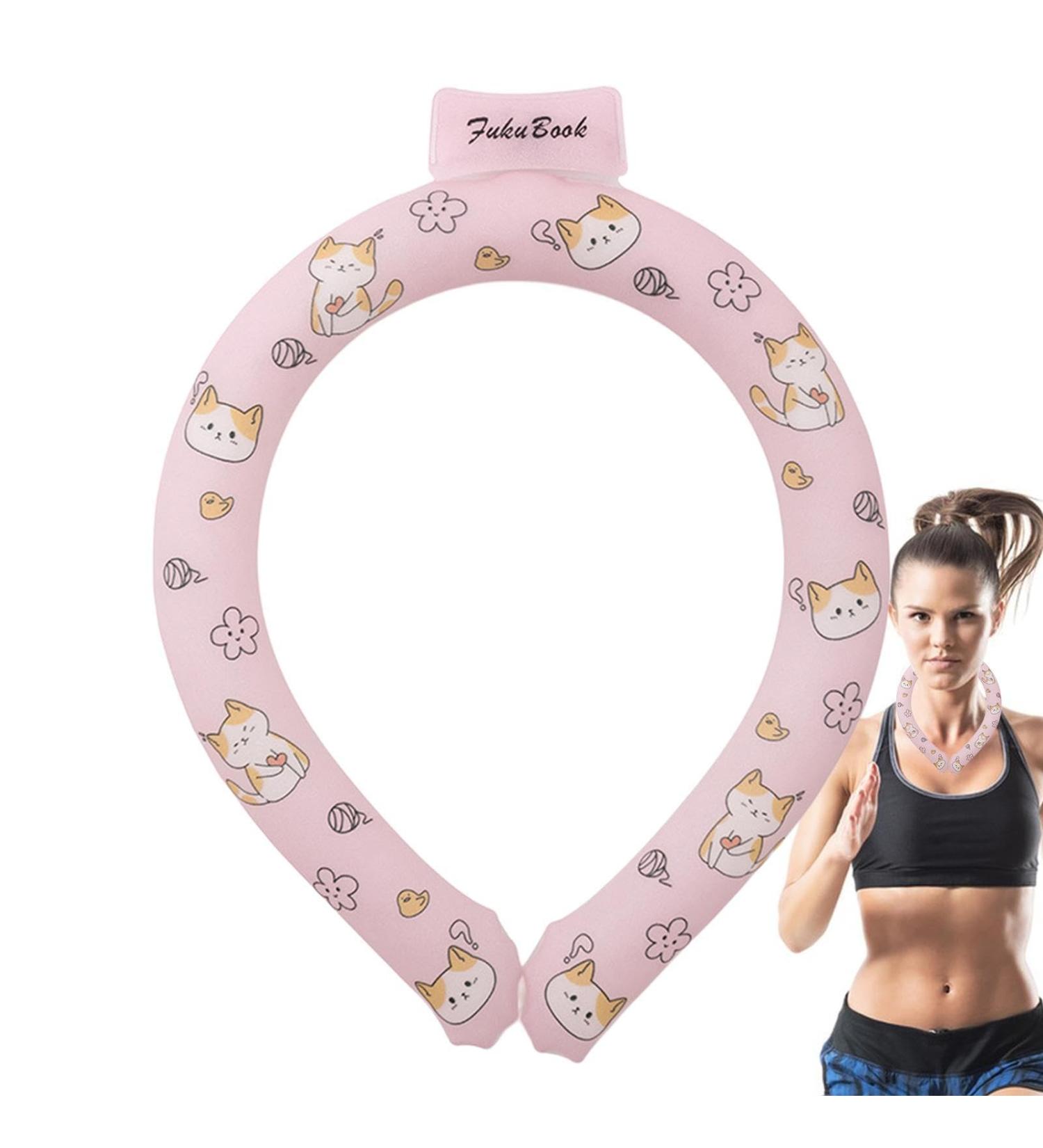 Cooling Neck Wraps | Quickly Cooling Neck Wraps Cooling Tube | Hands- Cold Pack Reusable Neck Cooler Summer Heat Relief for Hot Flashes and Fever Pink - Buy Online on GoSupps.com