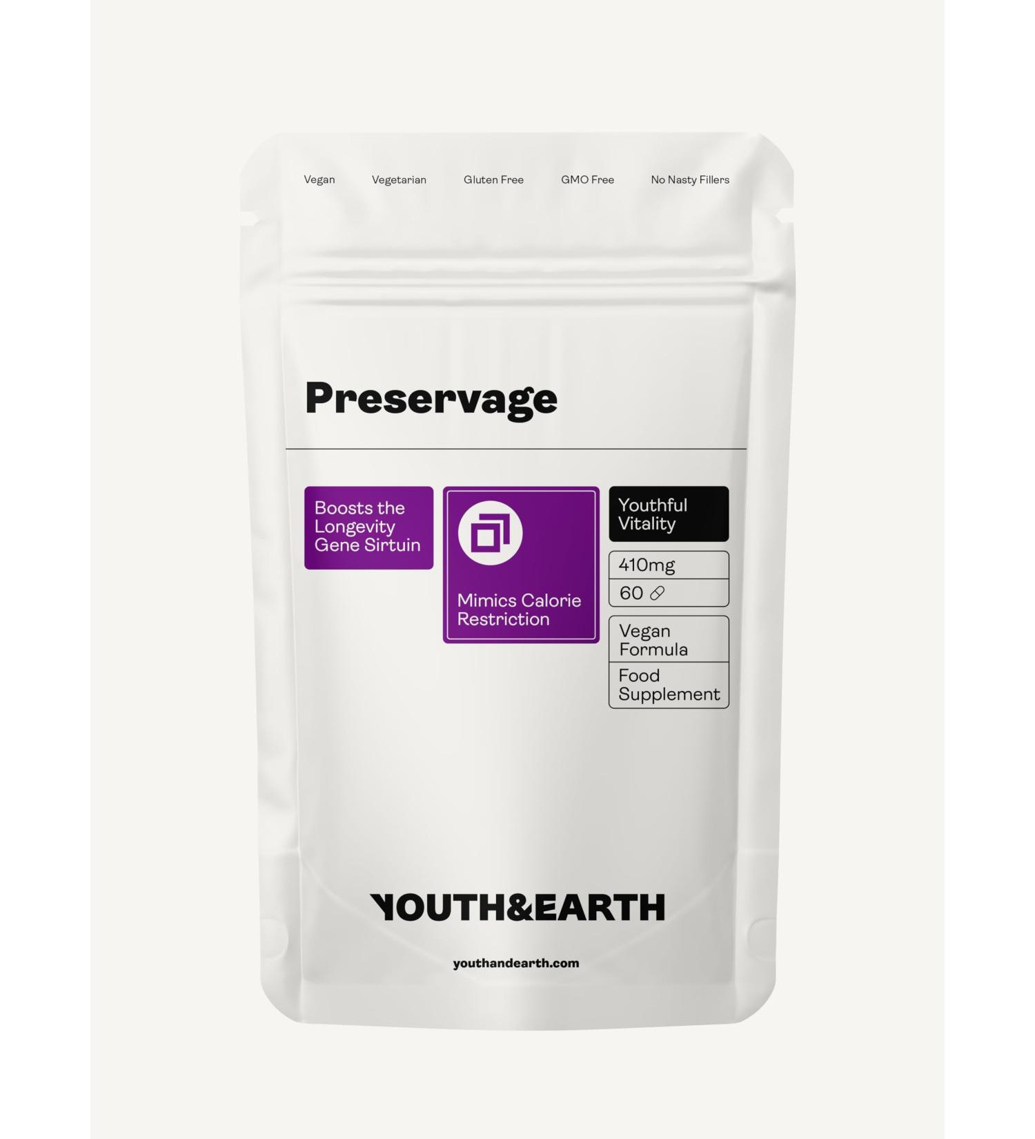 Youth & Earth Preservage (Trans-Resveratrol Curcumin Quercetin and BioPerine) 410mg (60 Capsules) - Buy Online on GoSupps.com