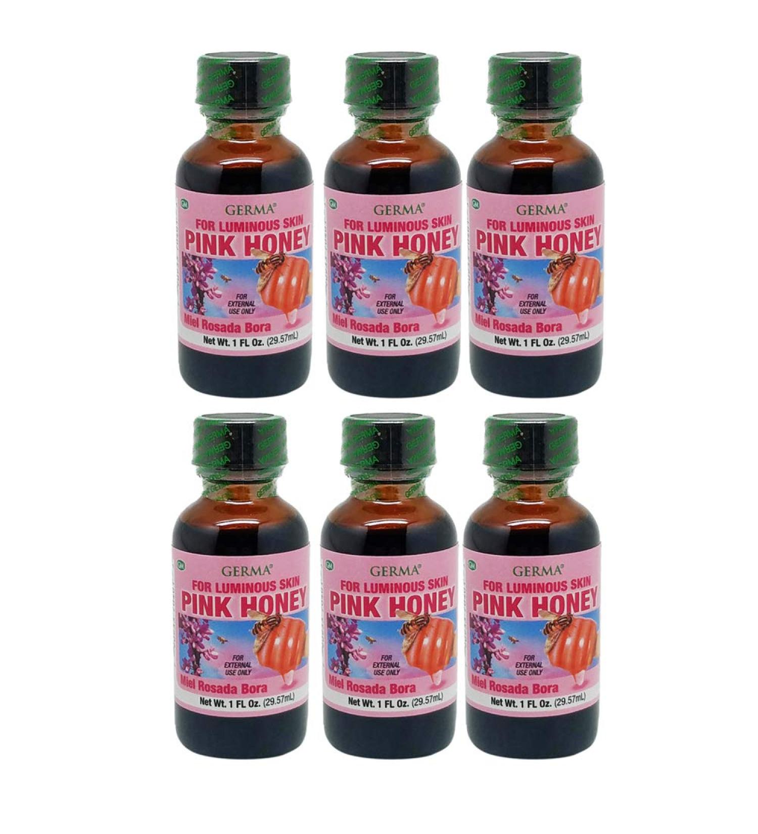 Germa Pink Honey Long-Lasting Astringent Throat Remedy and Emollient/Miel Rosada Bora Duradero Anti Arrugas Remedio y Humectante 1oz. Pack of 6 - Buy Online on GoSupps.com