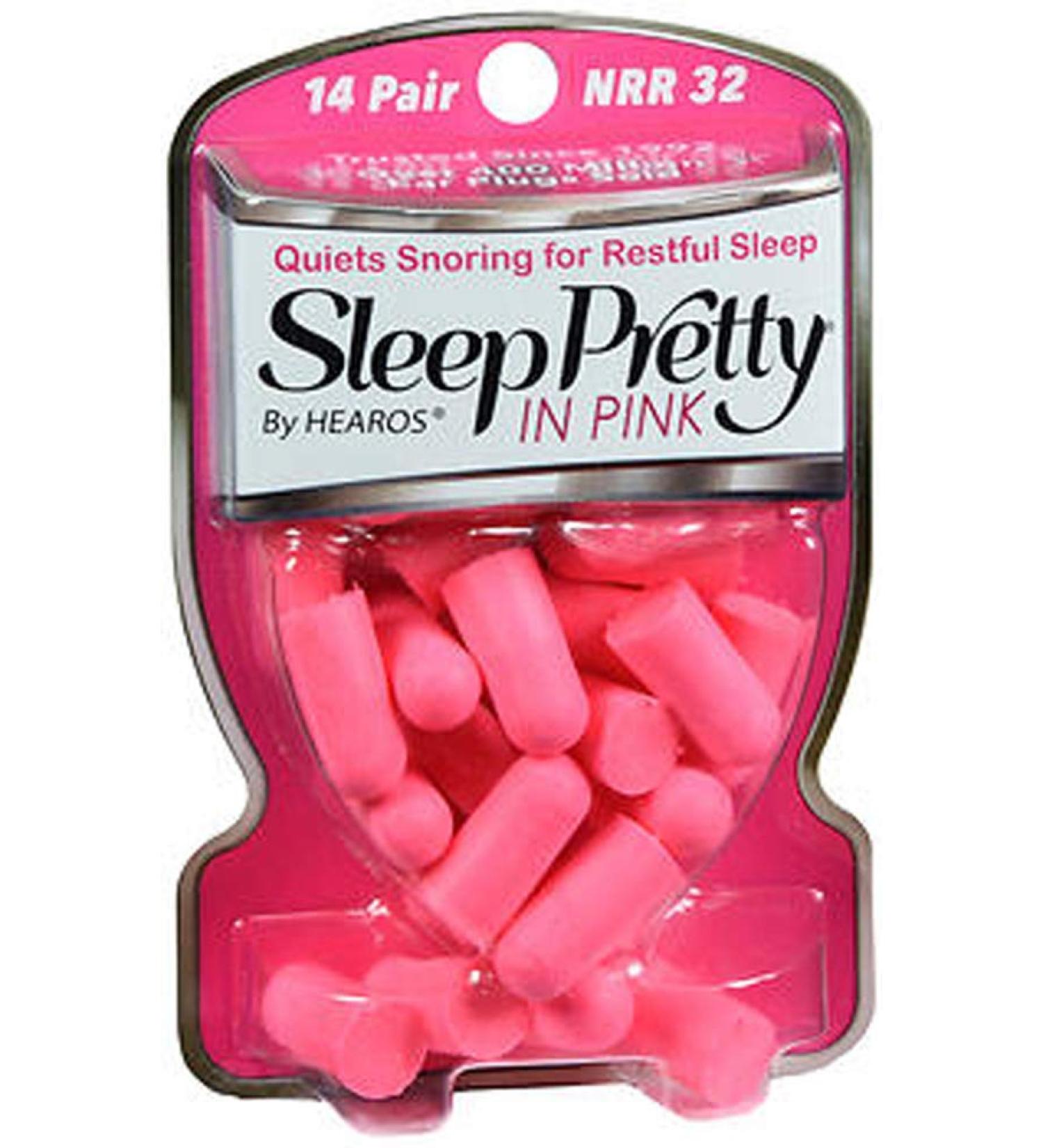 Sleep Pretty in Pink Women's Ear Plugs 14 Pair (Pack of 2)