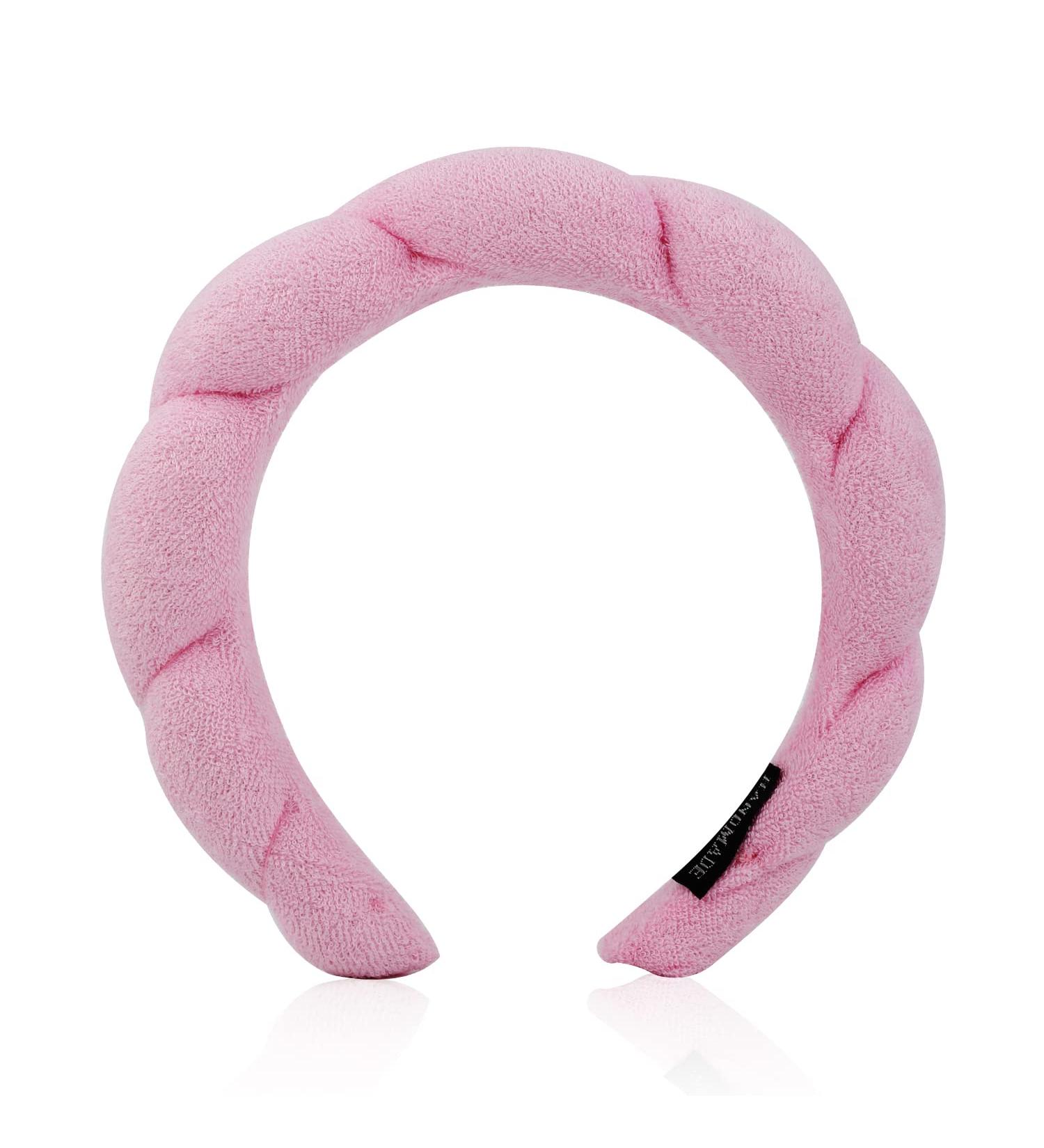 Spa Headband Soft Puffy Makeup Headband Wide Padded Headband Velvet Padded Headband Fashion Skincare Bubble Sponge Headbands Cute Women Girl Hair Accessories (Pink) - Buy Online on GoSupps.com