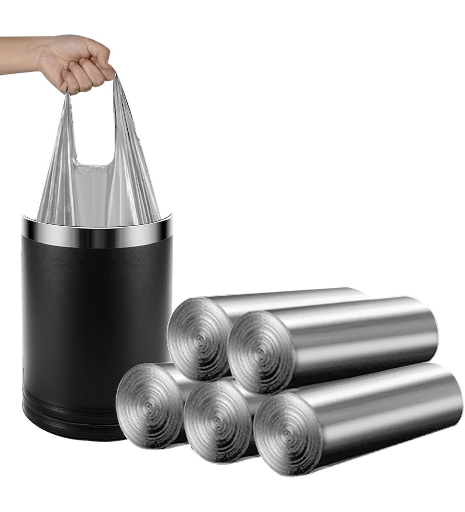4 Trash Bags 100 Counts Handle Garbage Bags Trash Can liners Bathroom Bedroom Office Car Home Waste Bin Plastic Trash Can Liners - Buy Online on GoSupps.com