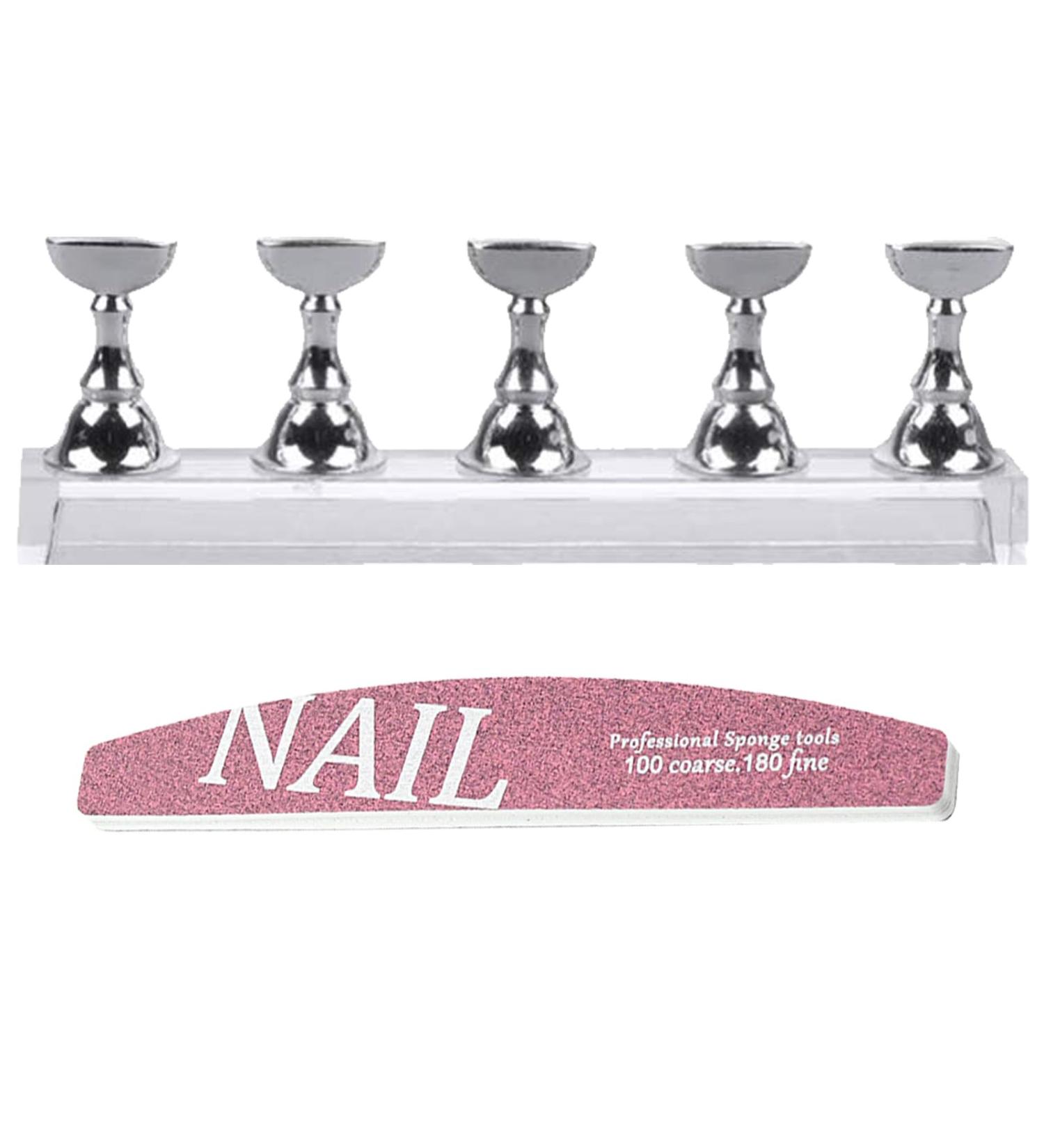 Nail Tips Practice Holder Fingernails Display Stand Holder for Nail Tips Practice Nail Display Stand Press On Nails Holder Nail Practice Stand Nail Stand for Press On Nails Display Silver - Buy Online on GoSupps.com