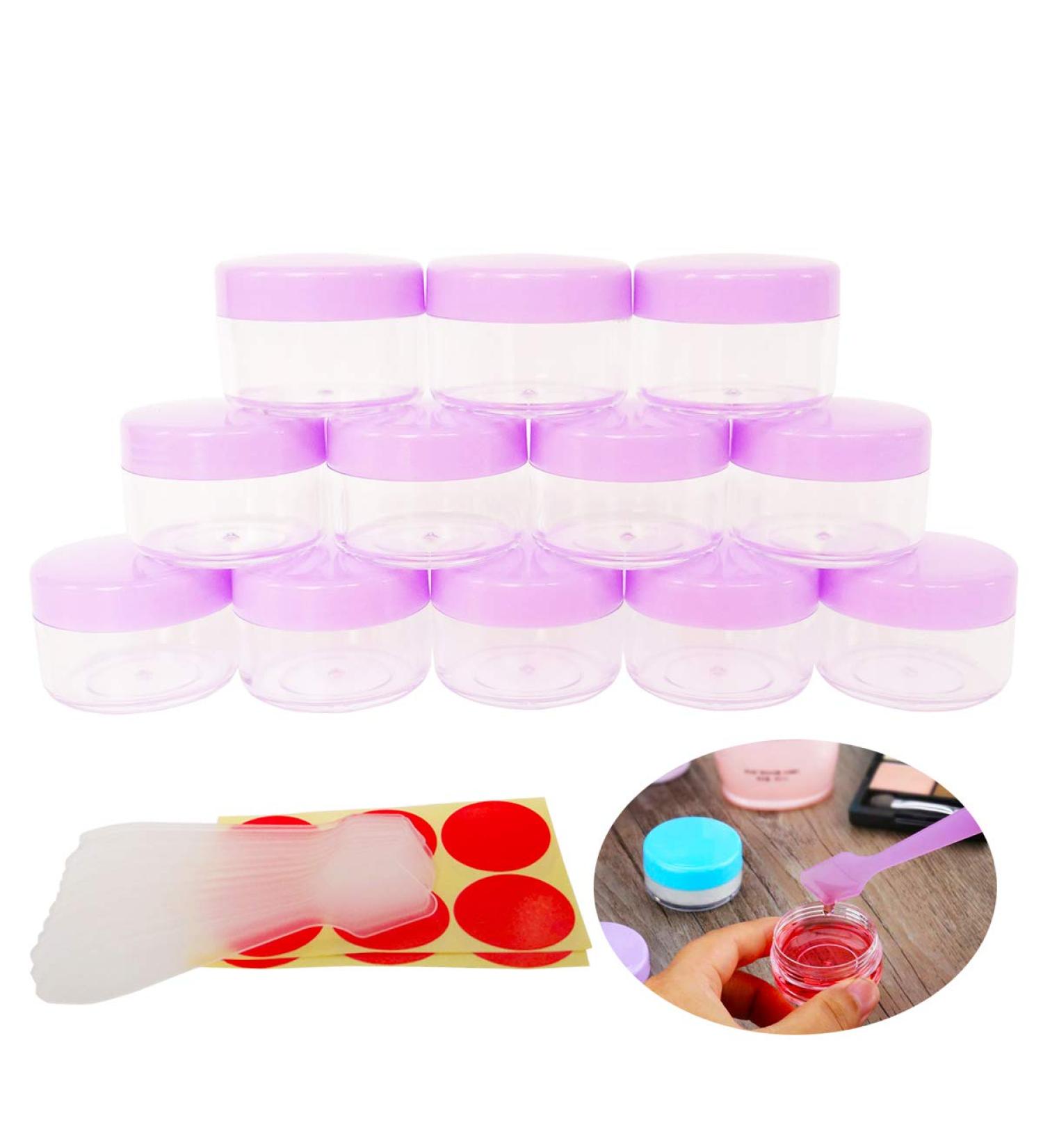 Greatforu 12 Pack 15ml Transparent Cosmetic Containers with Lids - Ideal for Creams Lip Balm & Lotions - Includes 12 Mini Spatulas & Labels for Easy Organization - Buy Online on GoSupps.com
