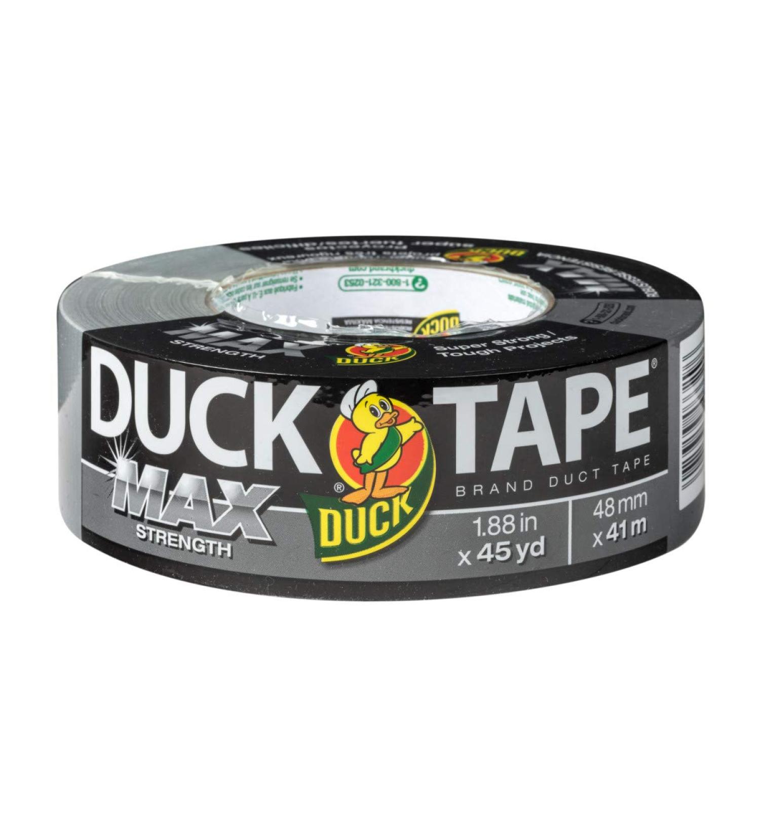 Duck Brand Max Strength Duct Tape  Silver  1-Roll Pack  1.88 Inch x 45 Yards  240201 1-Pack  1.88 Inch x 45 Yard - Buy Online on GoSupps.com