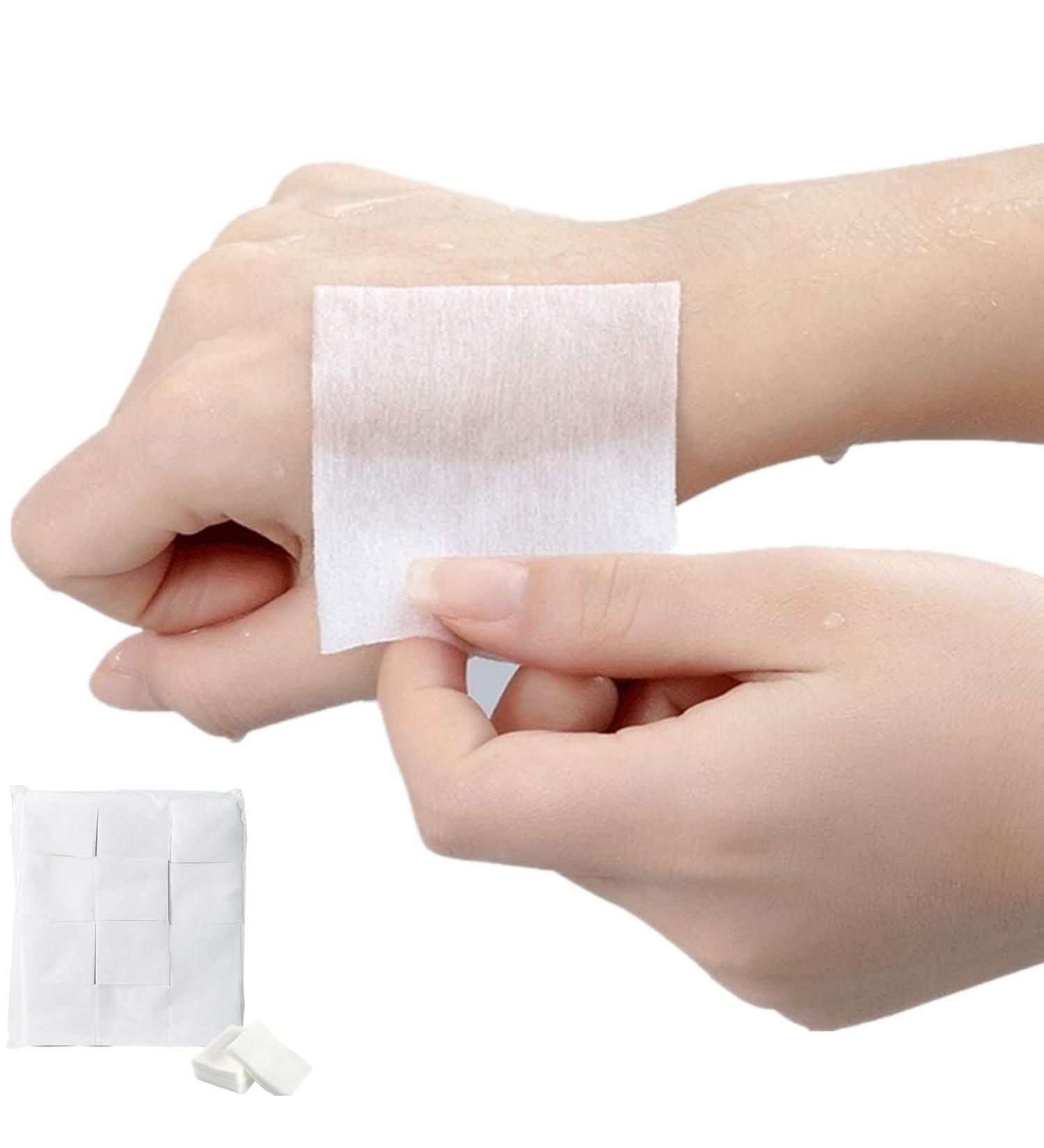 1200Pcs cotton pad eye care makeup remover wet compress nail polish remover diy lotion mask moisturizing and other basic hypoallergenic square cotton pad  - Buy Online on GoSupps.com