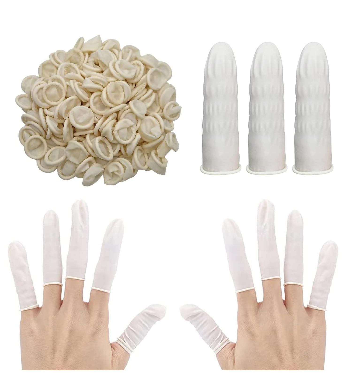 BEYEQCEZ Latex finger rings premium in size M 100 pieces disposable finger protection natural latex powderfree moisturerepellent fingers antistatic finger protection latex for cosmetics medicine - Buy Online on GoSupps.com