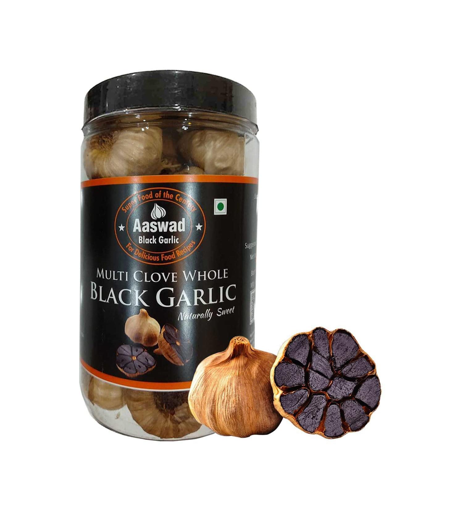 Multiclove Black Garlic 250g (8.8 OZ) - Ready-to-Eat Whole Bulbs by Aaswad Impex - Buy Online on GoSupps.com