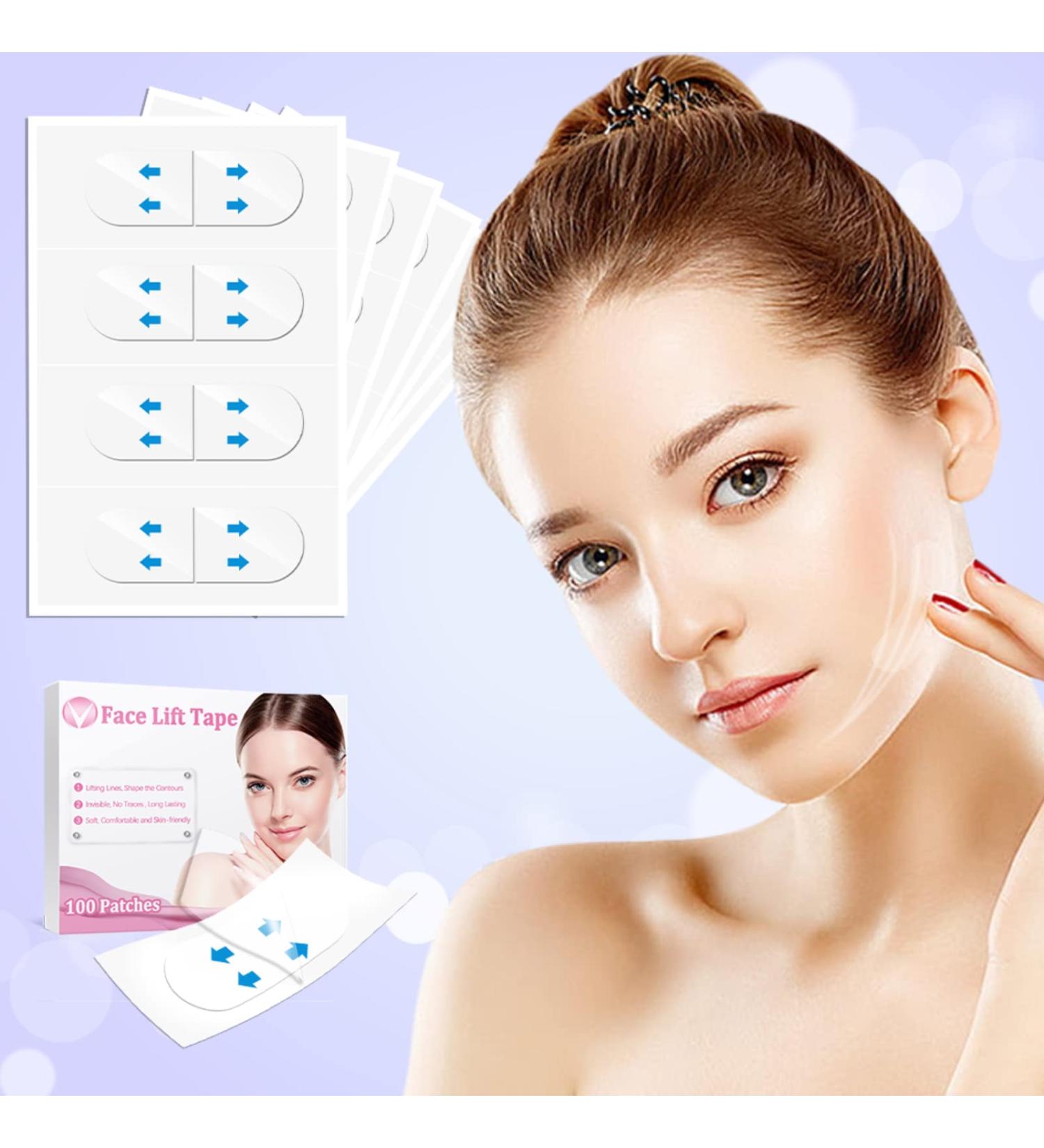 Face Lift Tape 100pcs - Invisible Makeup Neck & Eye Lift Bands for Instant Facelift - Secret Lift Face Lifter Tape for Jowls & Double Chin - Waterproof & Easy to Use - Buy Online on GoSupps.com