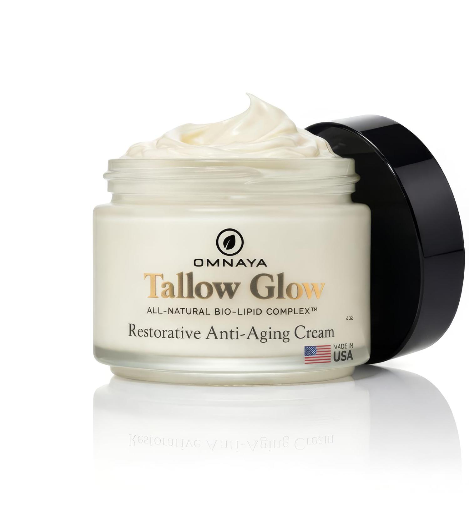 Organic Premium Grass Fed Beef Tallow for Skin Cream - With Bakuchiol & Gotu Kola for Anti-Aging Face & Body Cream with Jojoba Honey Greek Olive Oil 4oz - Buy Online on GoSupps.com