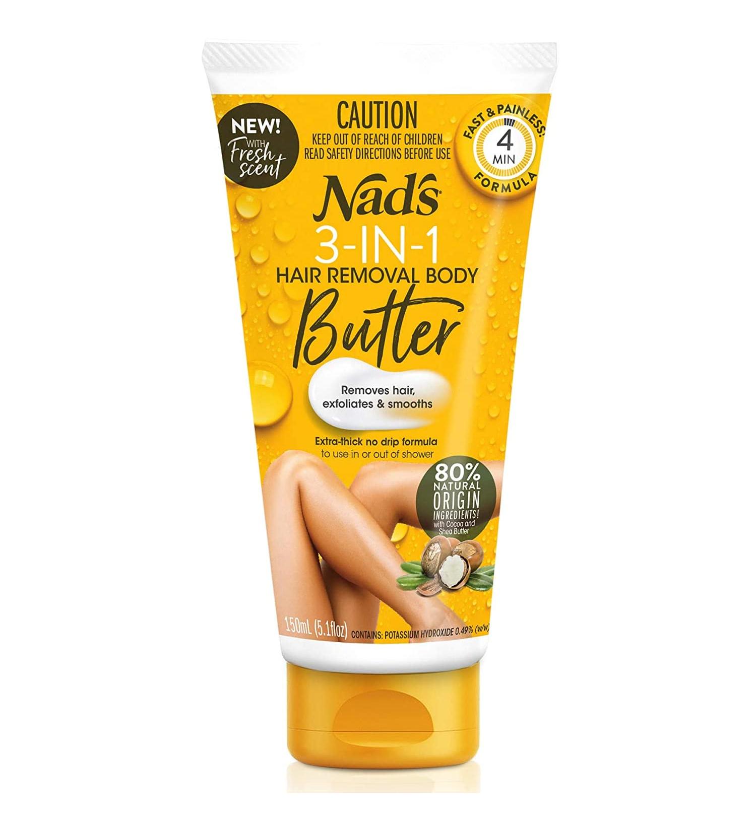 Nad's 3n1 Hair Removal Butter Gentle Depilatory Cream for Women 5.1 Fl Oz - Suitable for All Skin Types - Buy Online on GoSupps.com