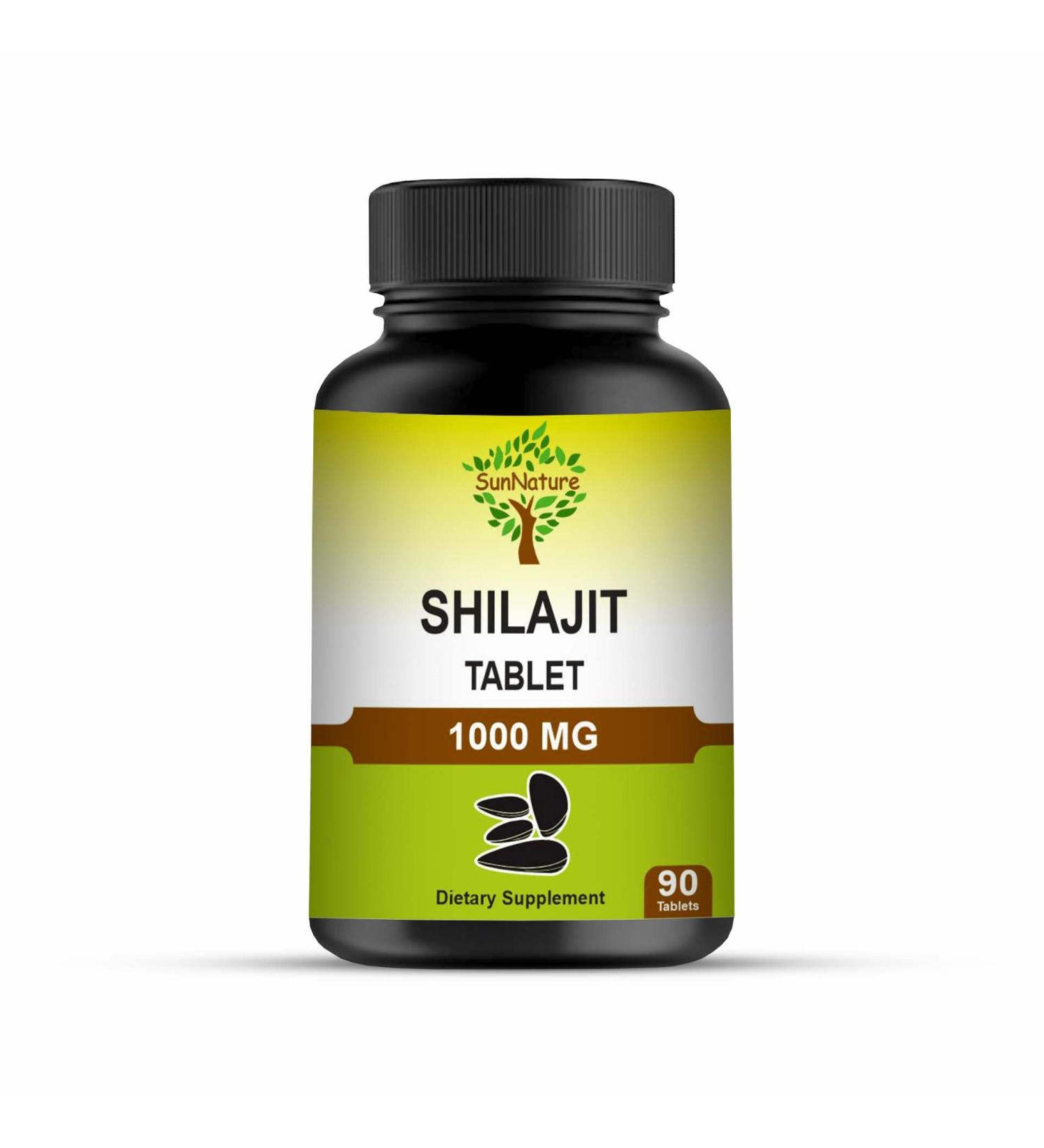 SunNature 1000 mg Shilajit Tablets Pure & Natural Herb Rich in Fulvic Acid & Trace Minerals for Men & Women | Supplement for Energy & Immune System | Chemical & Preservative Free 90 Tablets 45 Days - Buy Online on GoSupps.com