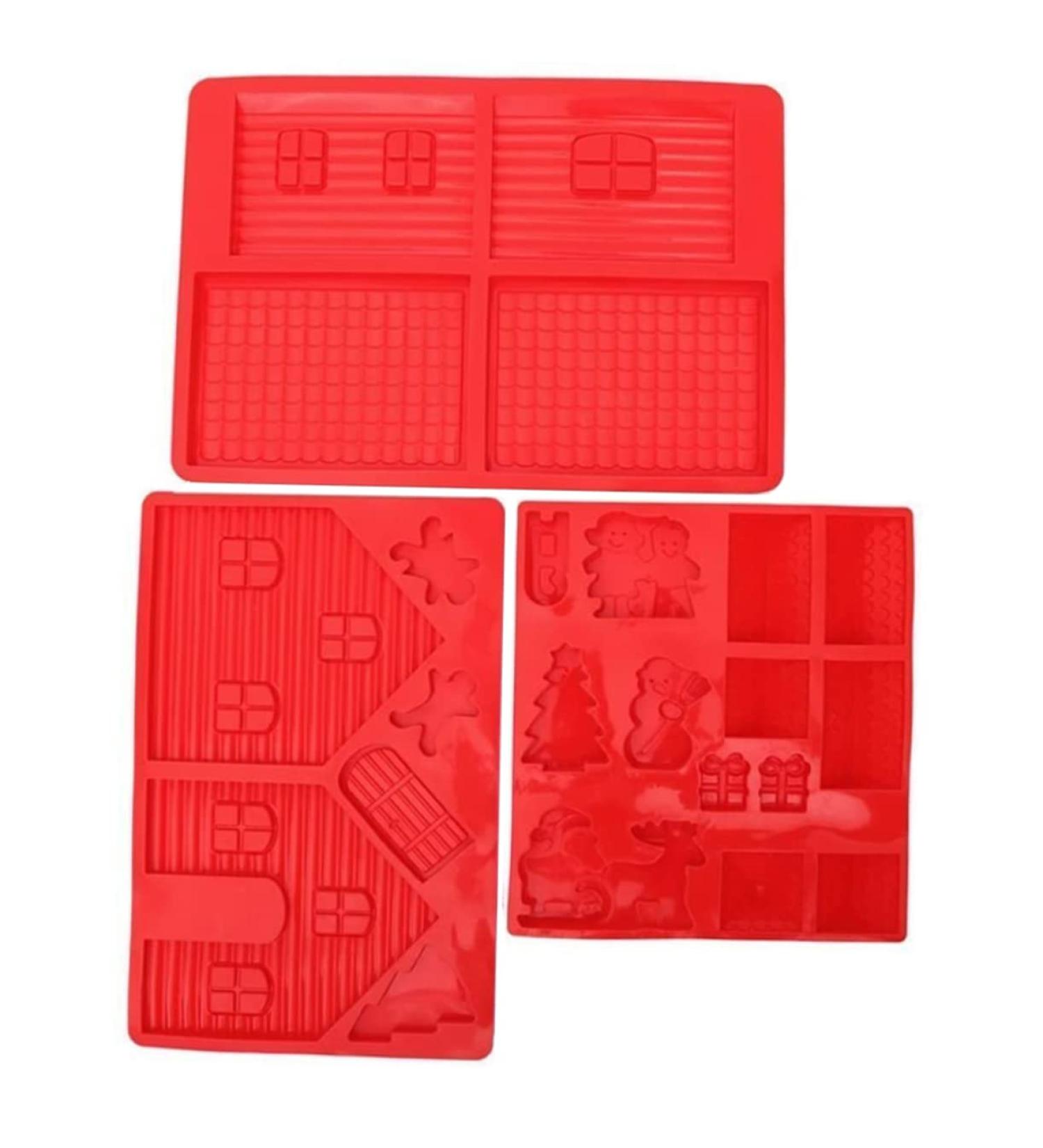 Abaodam Christmas Christmas Stencils Christmas House Mold Christmas Silicone Mold Gingerbread Christmas Tree Silicone Mold soap molds Christmas Chocolate Sugar Craft Cake Silica Gel Soap - Buy Online on GoSupps.com