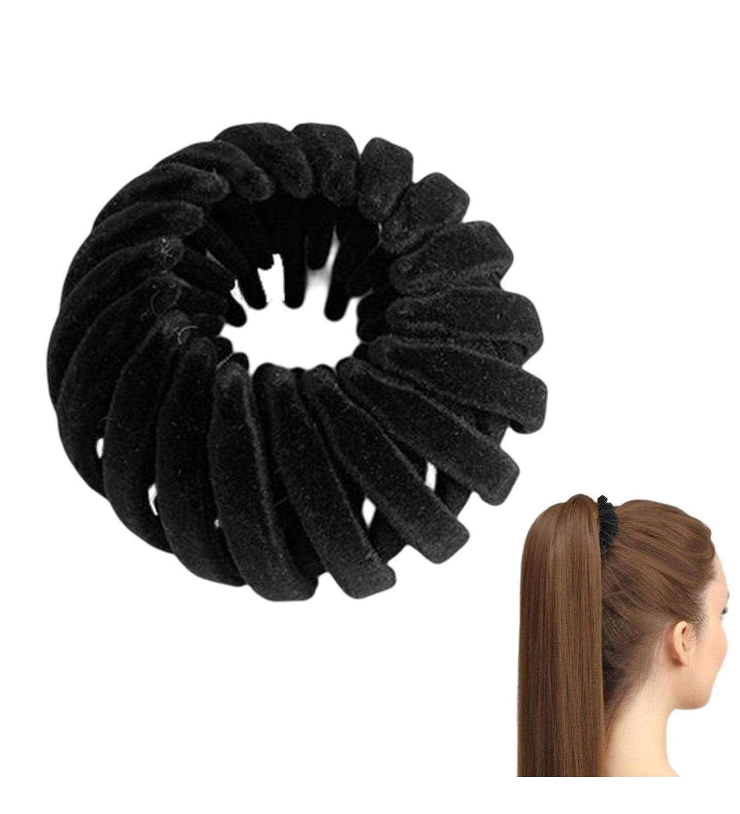 Birds Nest Hair Clip Birds Nest Magic Hair Clip Velvet Bird Nest-Shaped Hair Clips Expandable Ponytail Holder Slip Proof Women Hair Accessories for Ponytail Bun Women Black - Buy Online on GoSupps.com
