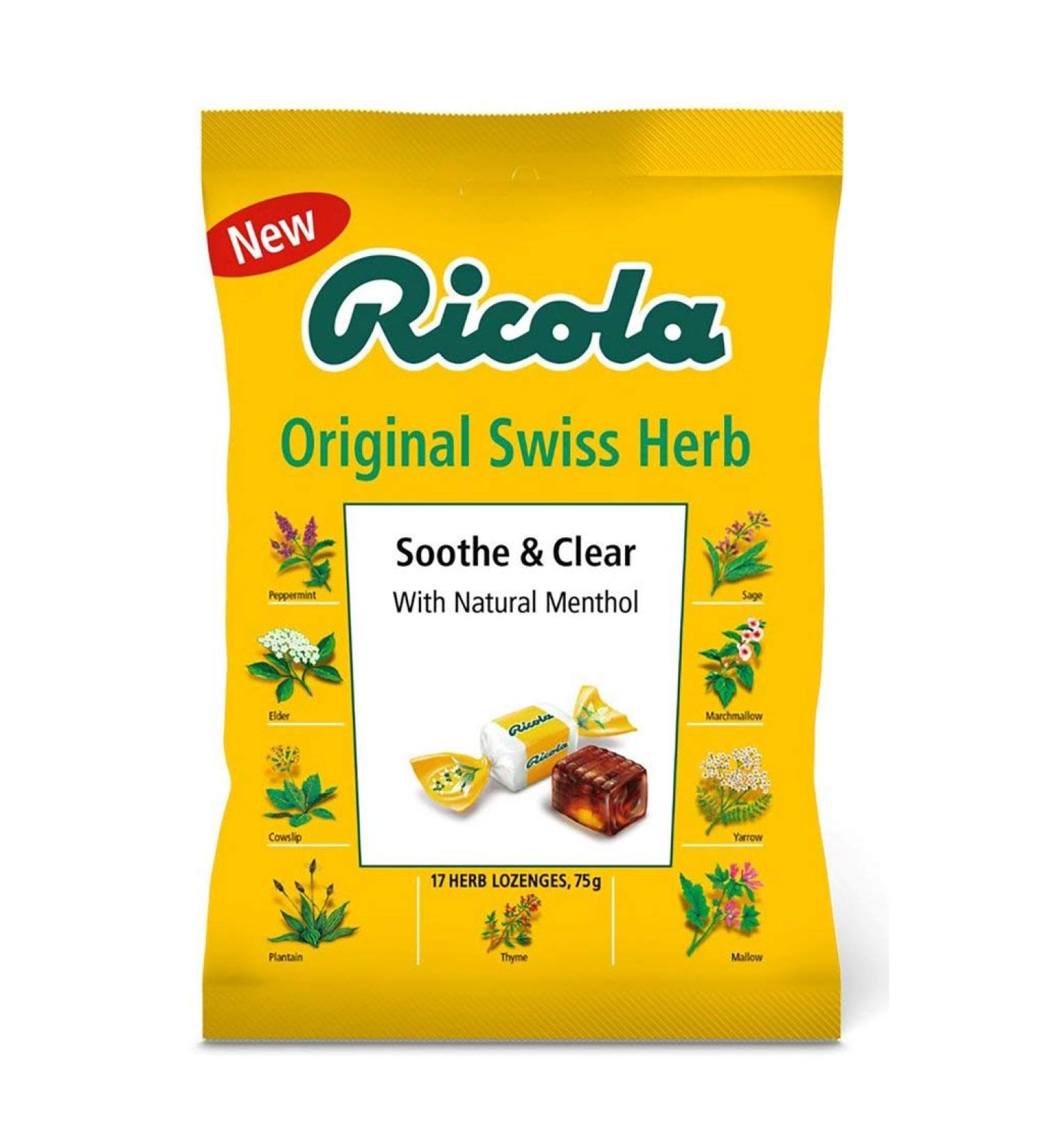 Ricola Soothe& Clear Original Lot de 12 herbes 75 g