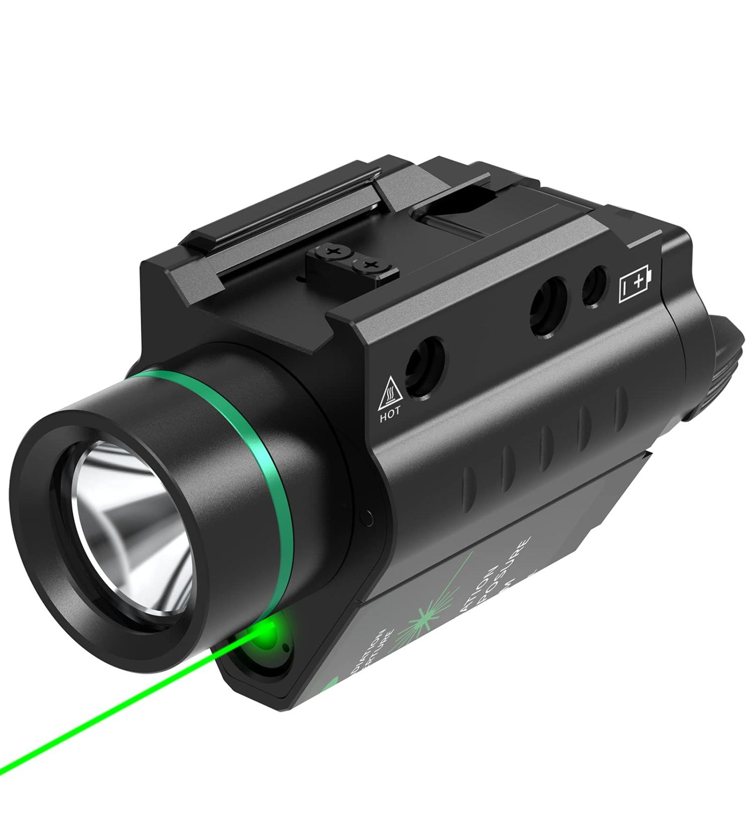 Feyachi Red/Green Laser Flashlight Combo - 200 Lumen Weapon Light with Picatinny Rail Mount - Black/Green Laser - Buy Online on GoSupps.com
