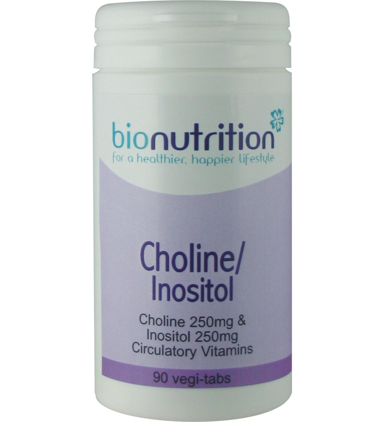 Bio Nutrition Choline 250mg / Inositol 250mg : Sleep Mood and Memory Supplements : 90 vegi-tabs
