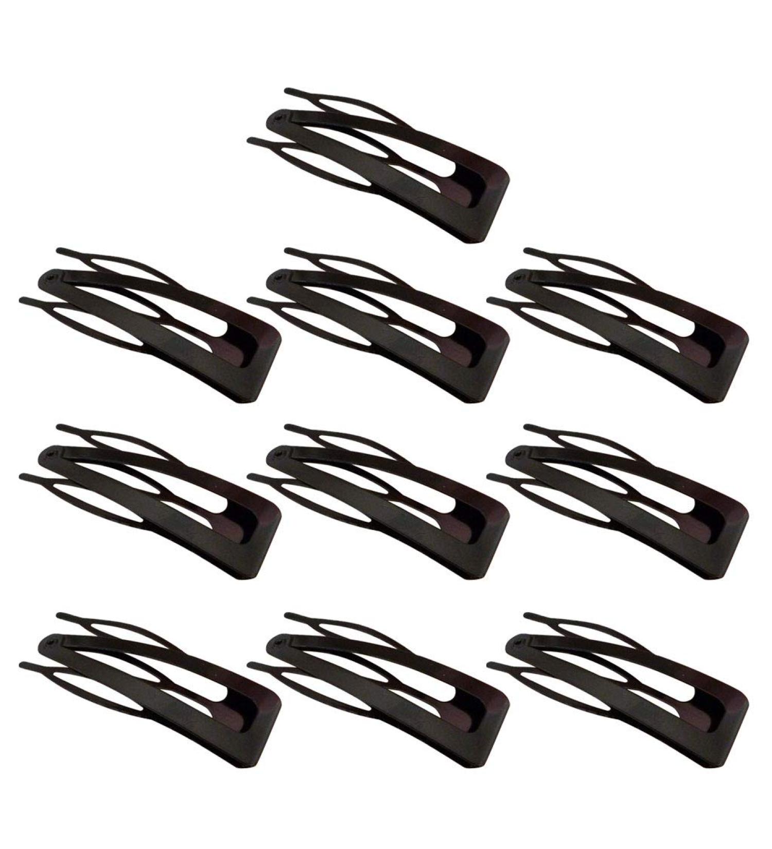 BlingGlow 10 Pack Double Metal Snap Hair Clips Hair Barrettes Hair Making Salon Supplies Grip Clips Black  - Buy Online on GoSupps.com