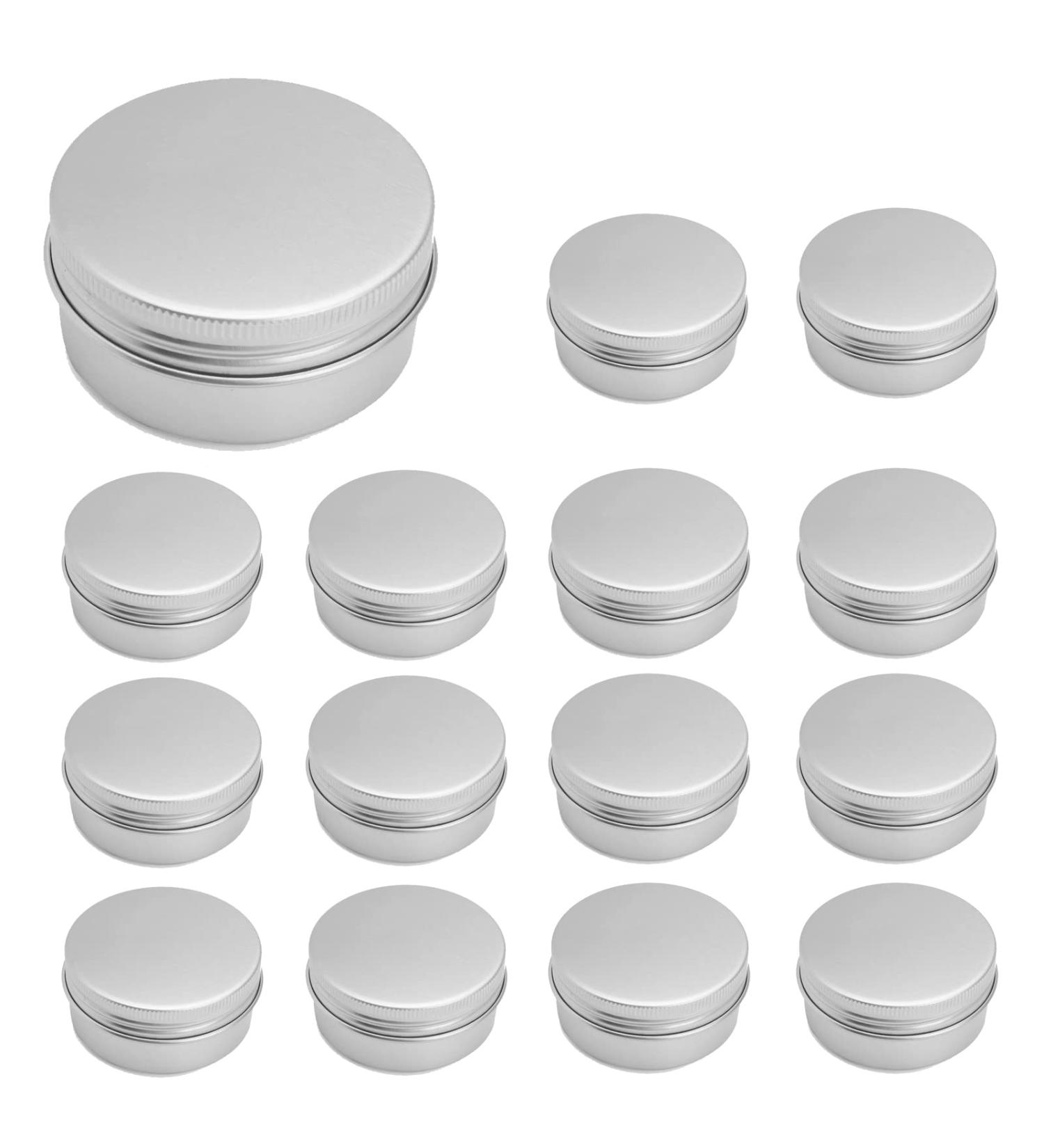 15PCs Aluminum Mini Cremedose Jars - 15ml Screw Cover for Cosmetics Ointments & Candles - Perfect for Tinkering & Lip Balm - Buy Online on GoSupps.com