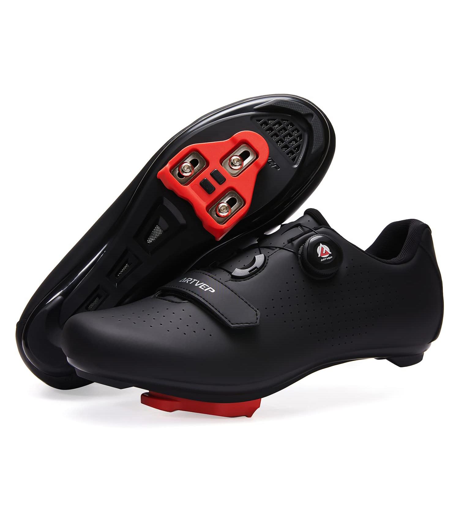 ArtVep Racing Bike Shoes for Men & Women - SPD-SL & Delta Compatible MTB Shoes - Peloton Compatible - Size 44 EU - Black - Buy Online on GoSupps.com