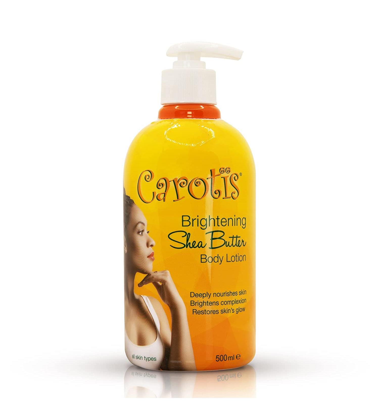 CAROT S Carotis Skin Brightening Body Lotion 17.6 fl oz - Removes Dark Spots, Shea Butter, Arbutin Complex, Vitamin A - 500ml - Buy Online on GoSupps.com