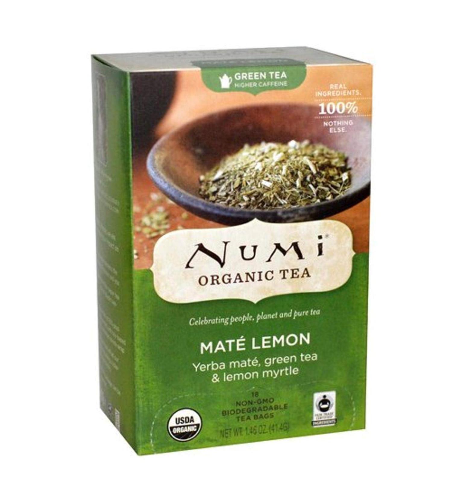 Numi Tea Rainforest Green Tea Supplement, Mate Lemon, 18 Count