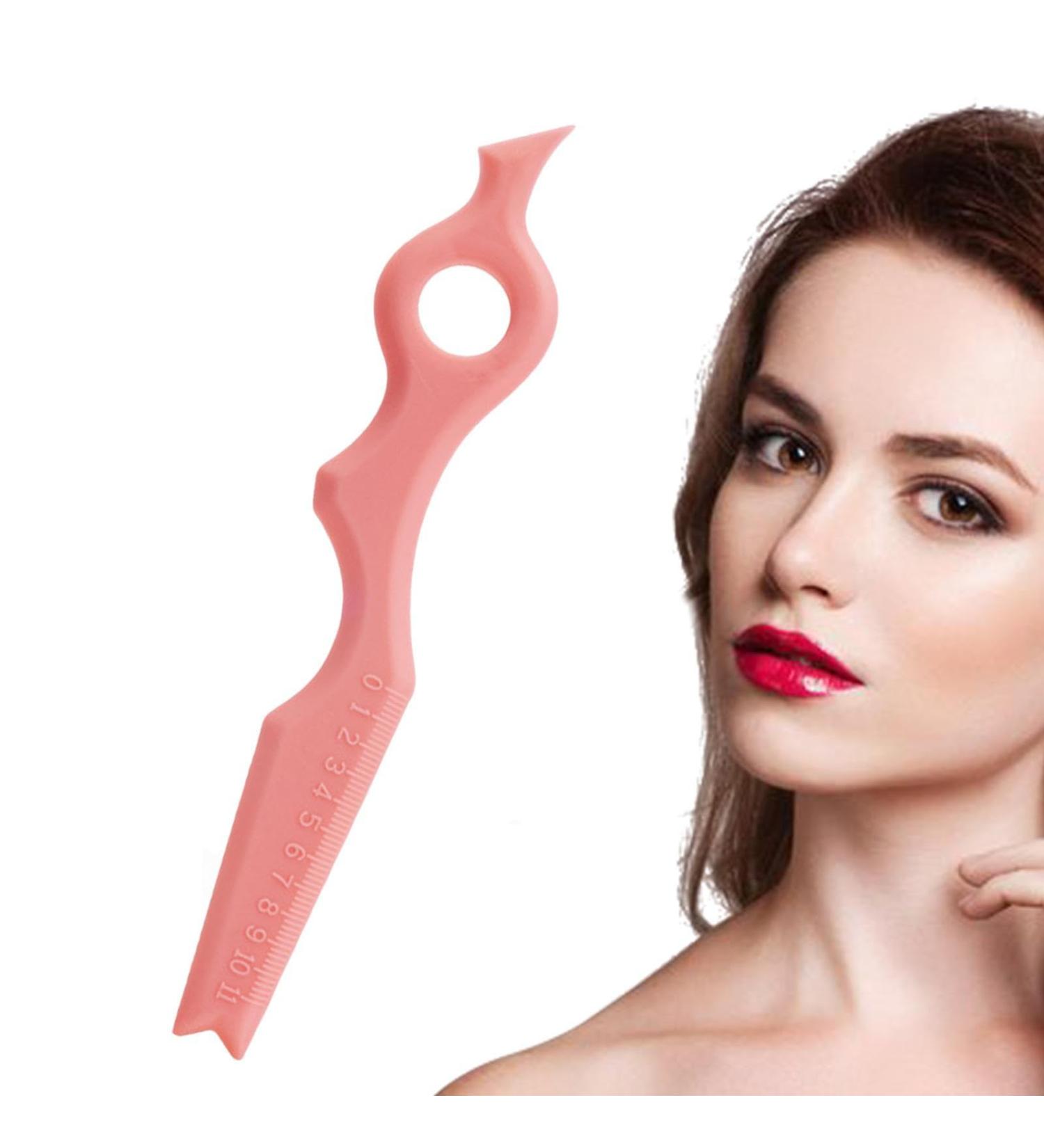 Eyeliner Stencils Eyebrow and Eyelash Applicator Stencil Tool | Portable Silicone Eyeliner Stencils Ruler and Applicator Tool for Beginners Eyelash Fulenyi Pink - Buy Online on GoSupps.com