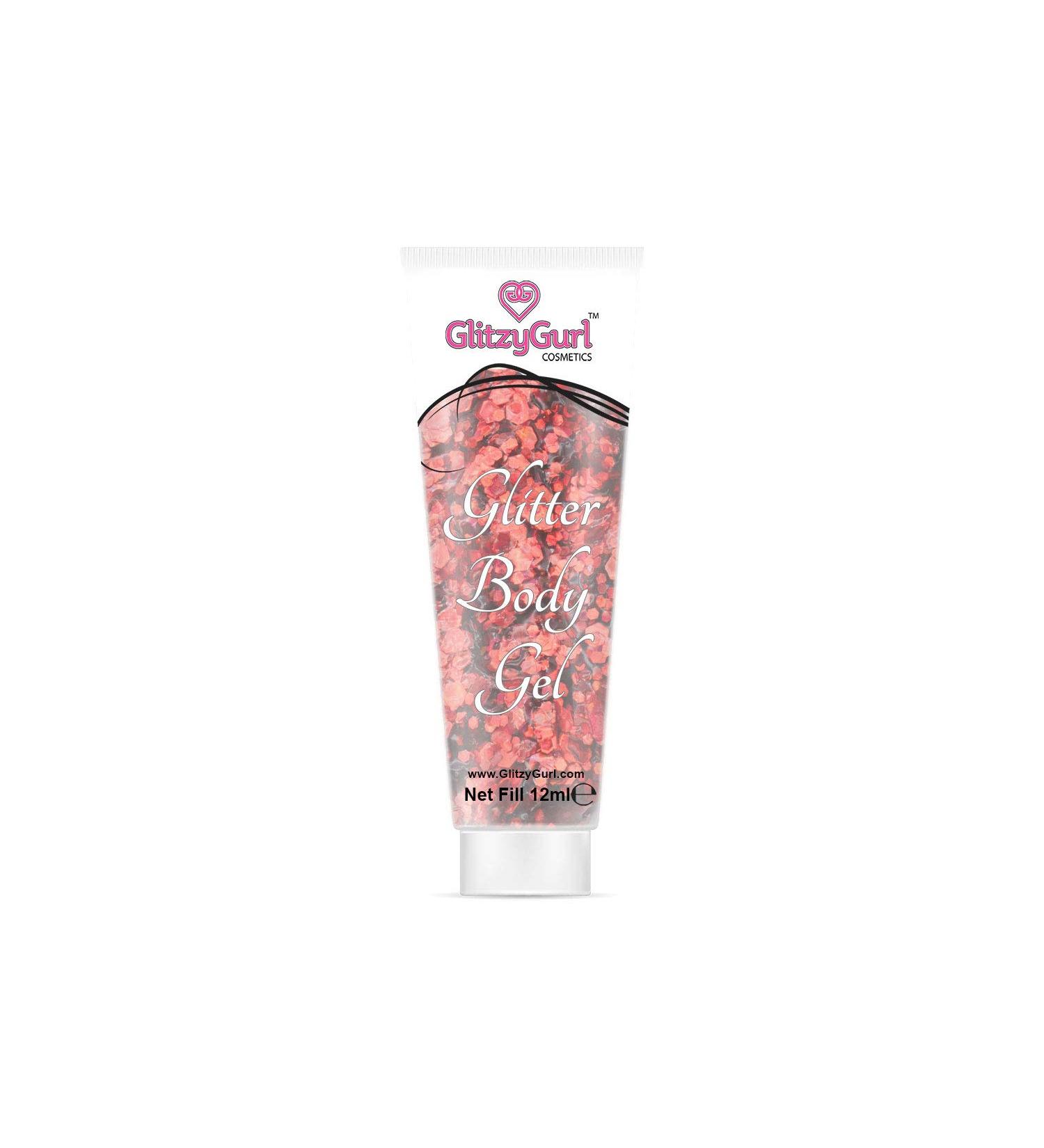 Holographic Glitter Face and Body Gel 12ml Cosmetic Glitter Body Glitter Hair Glitter Gel (Ravishing Ruby)