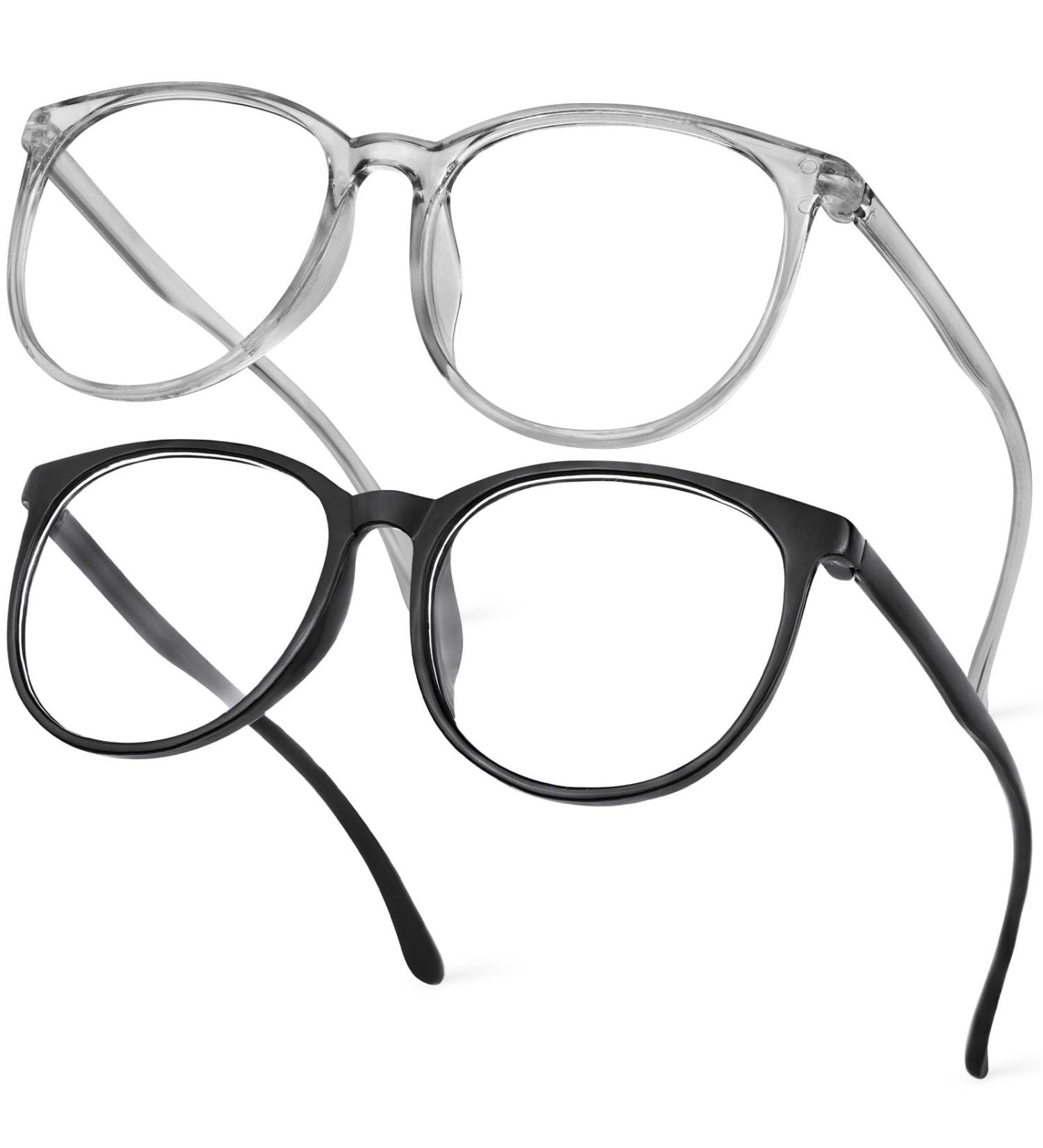 Aomig Blue Light Glasses - 2PC Unisex Gaming & Reading Glasses | Protect Eyes & Reduce Fatigue (Black/Gray) - Buy Online on GoSupps.com