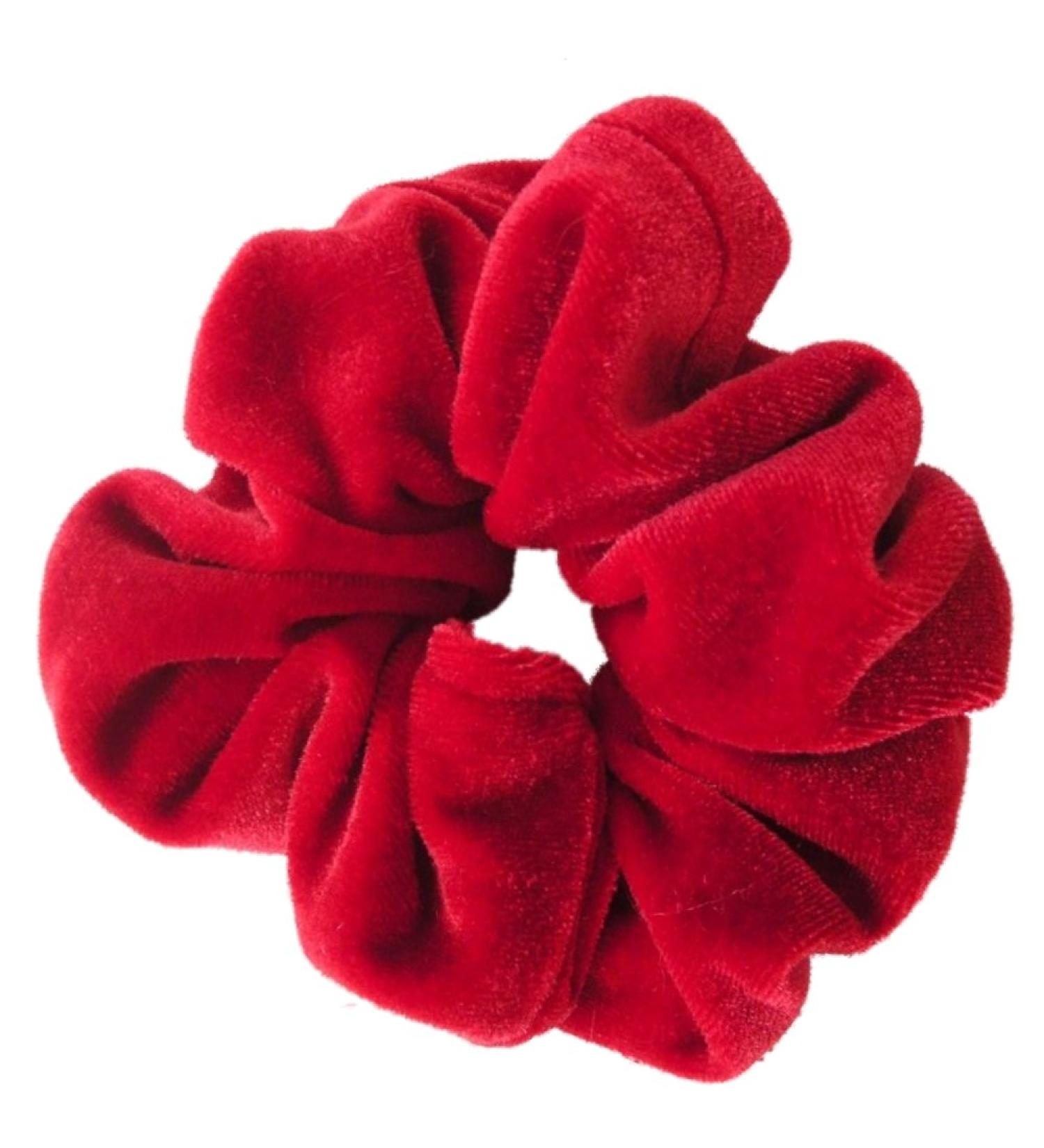 Large Red Velvet Feel Hair Scrunchie Bobble Elastic Hair Band