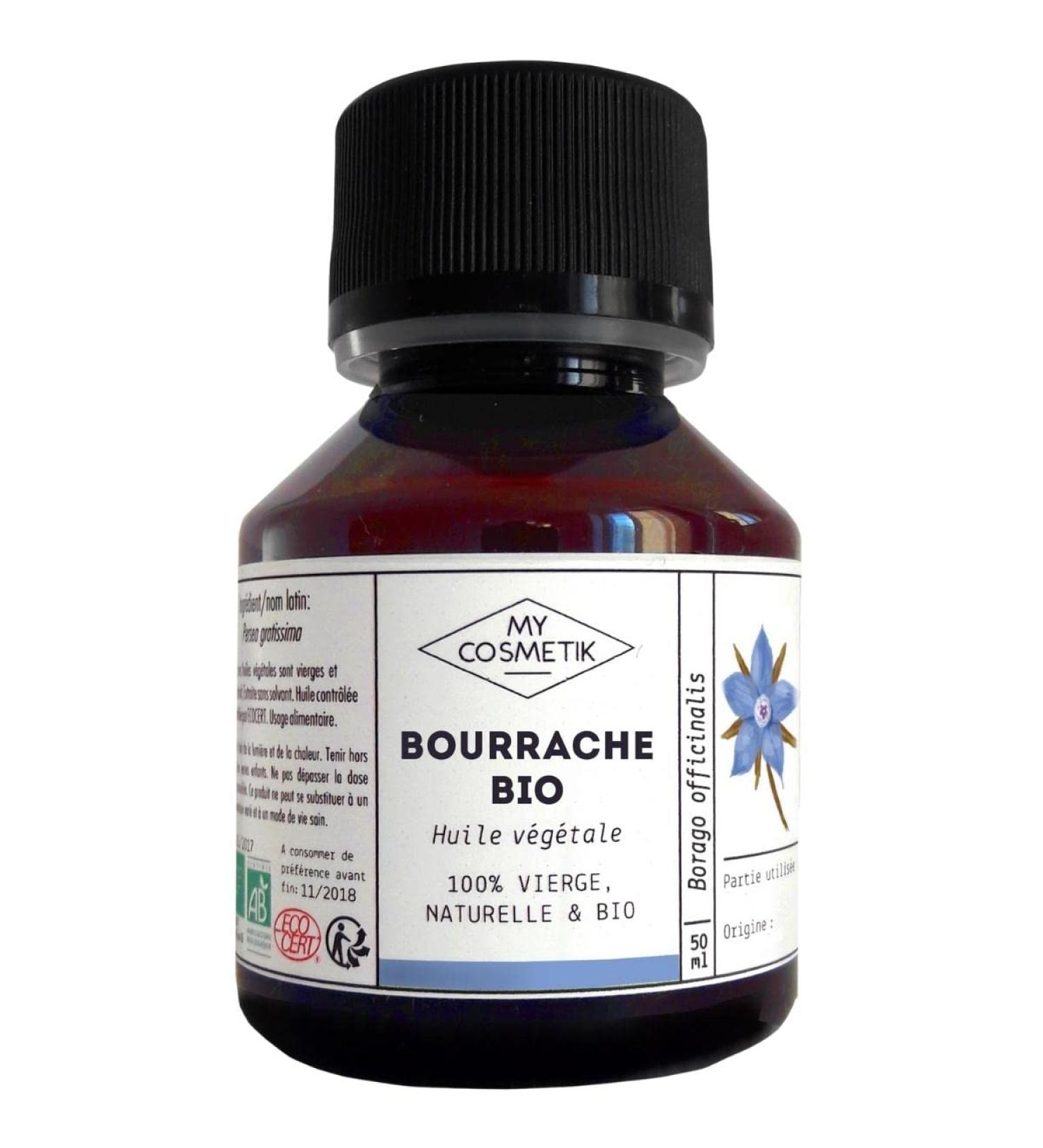 MY COSMETIK - Borage vegetable oil - BIO AB From organic farming - 100% pure and natural - Made in France - Anti-aging and anti-wrinkle care - 50 ml - Buy Online on GoSupps.com