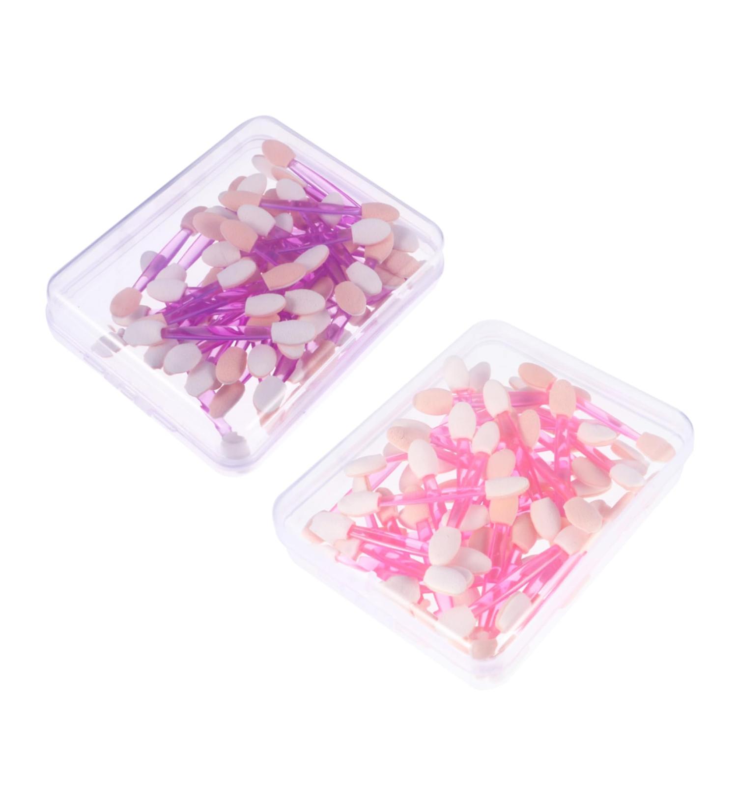 NULYLU 100pcs Double Ended Eyeshadow Brush Makeup Sponge Dual Ended Makeup Brush Eye Shadow Sponge Plastic - Buy Online on GoSupps.com