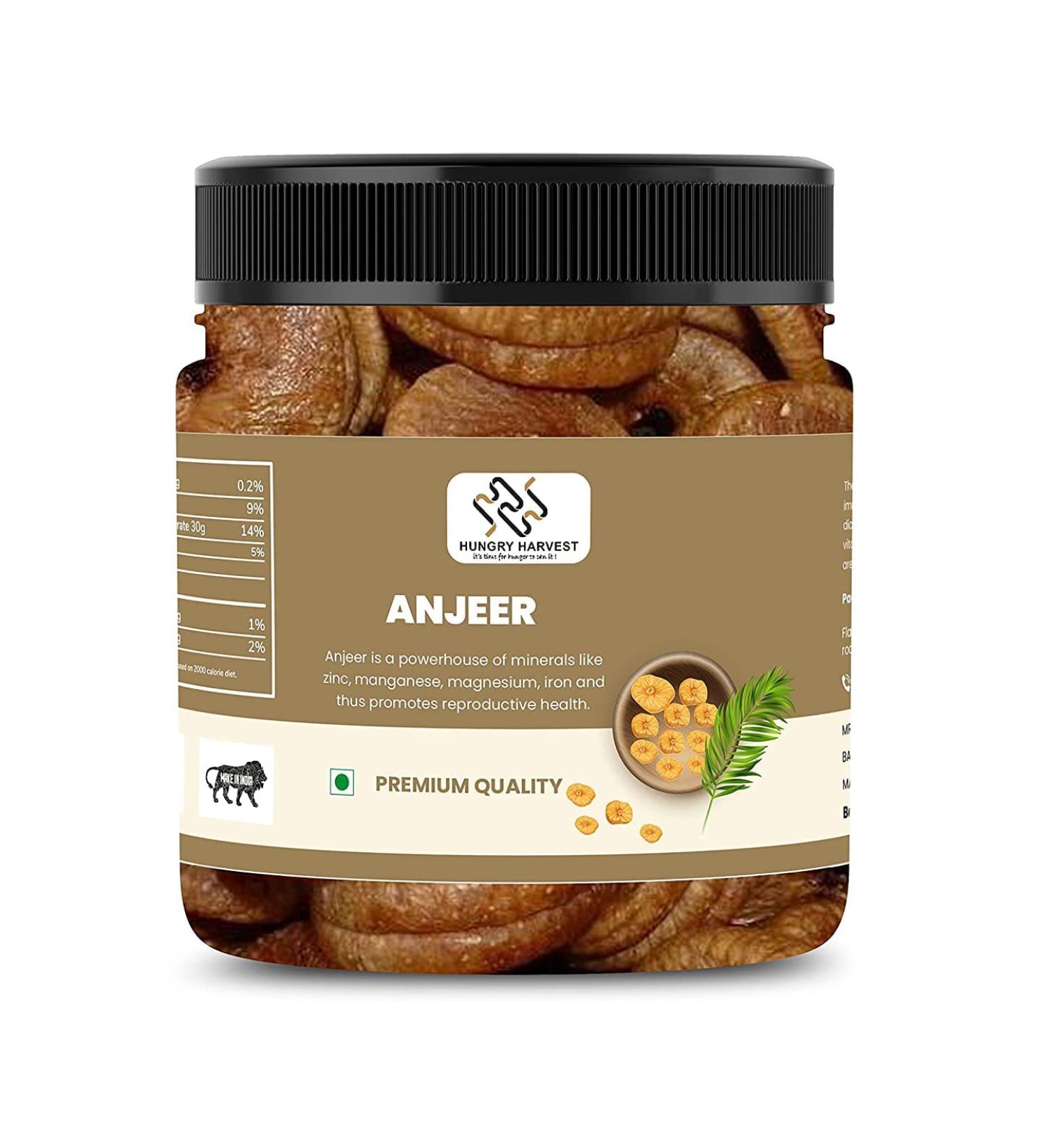 Hungry Harvest Healthy Dry Fruit Dried Figs Afghani Anjeer - 400 gms | Afghani Anjeer Figs_Packing May Vary - Buy Online on GoSupps.com