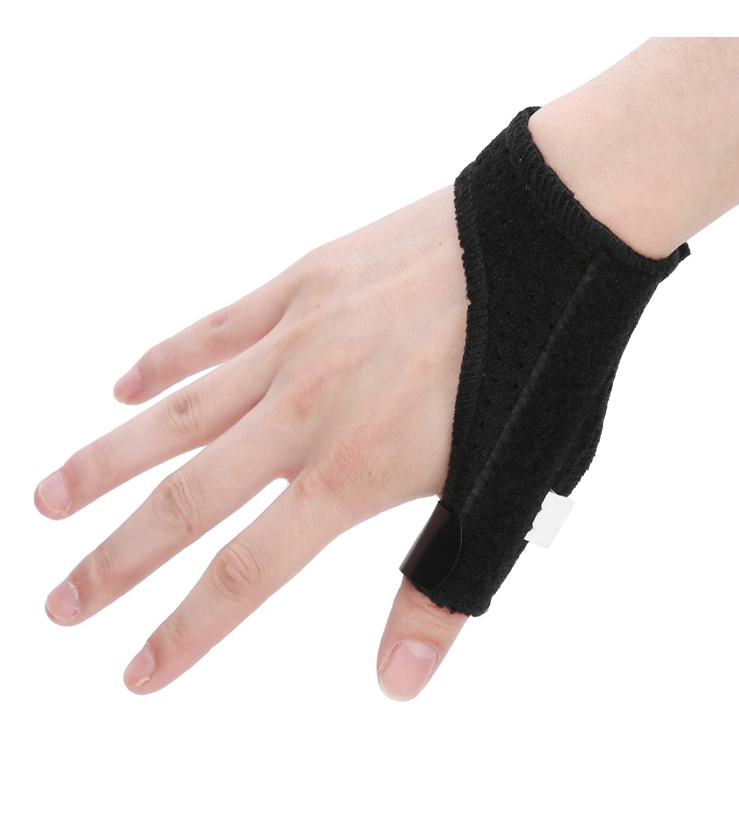 Breathable Kids Finger Brace - Left & Right Hand Thumb Support with Aluminum Bar for Tendinitis & Fracture - Black (M - Buy Online on GoSupps.com