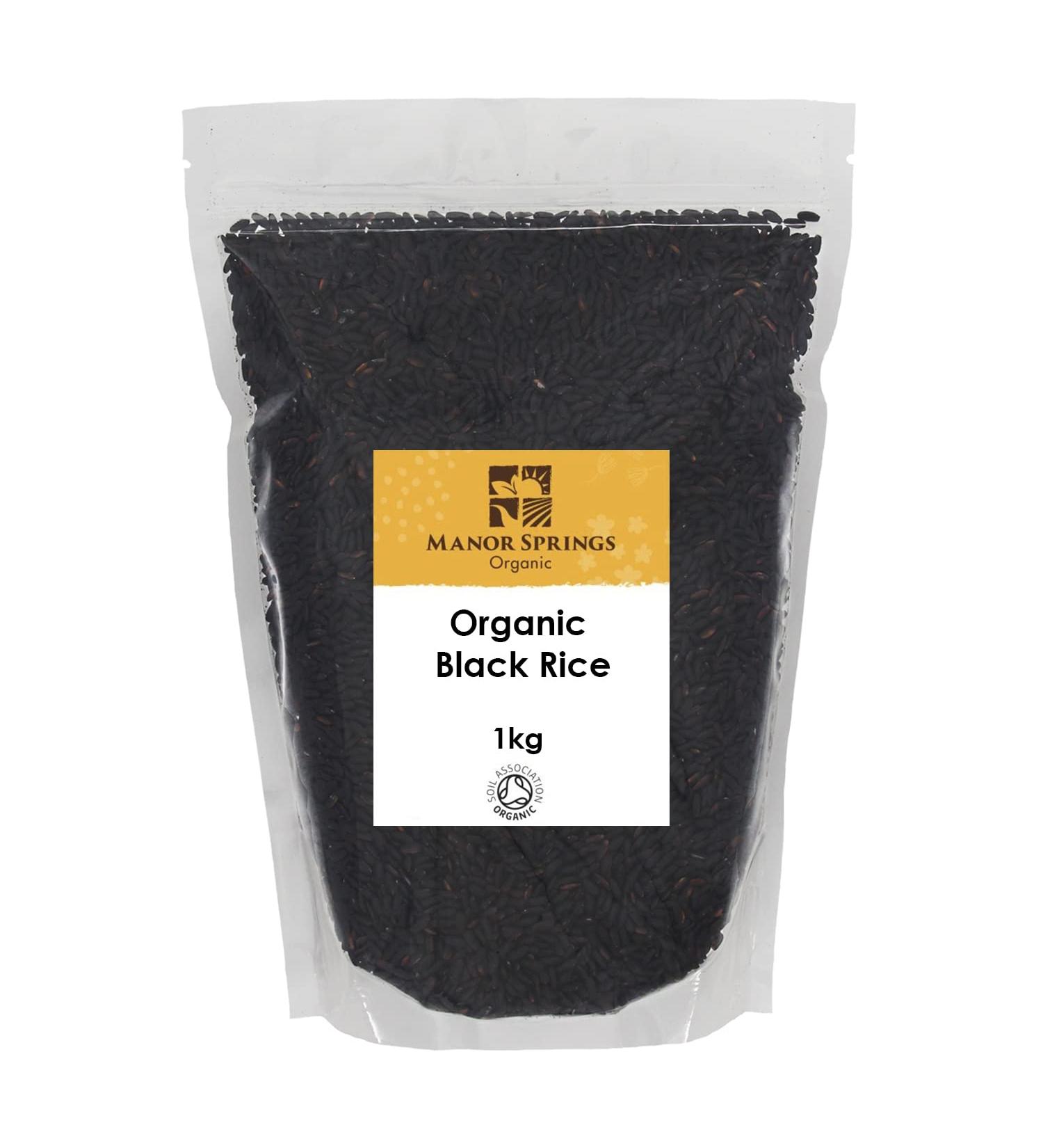 Manor Springs Organic Black Rice 1kg - Premium Quality, Non-GMO, Gluten-Free - Buy Online on GoSupps.com