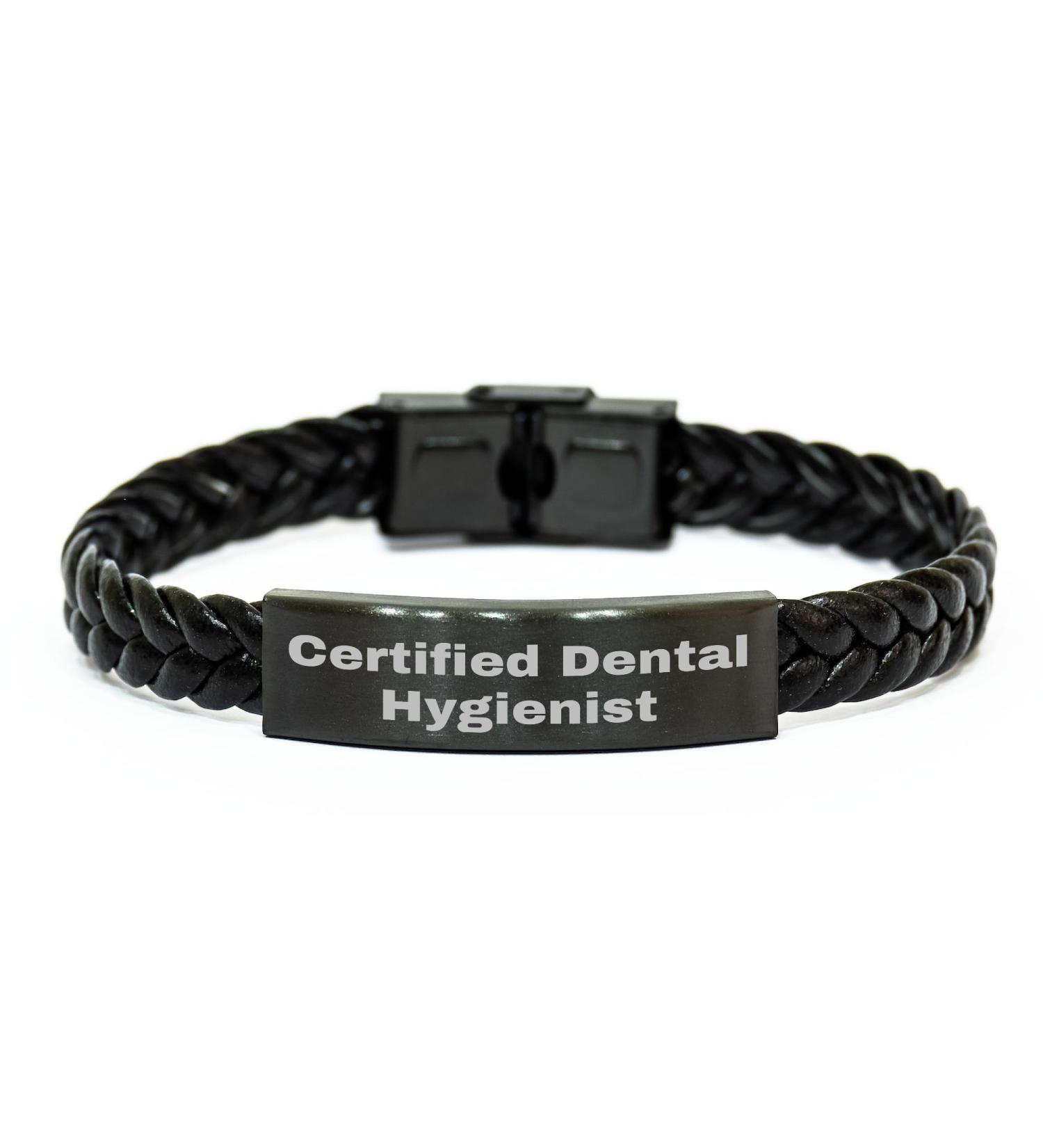Certified Dental Hygienist Funny Quote Interlaced Leather Bracelt Gift for Her Mom's Day Gifts from Women Gifts for Dental Hygienist