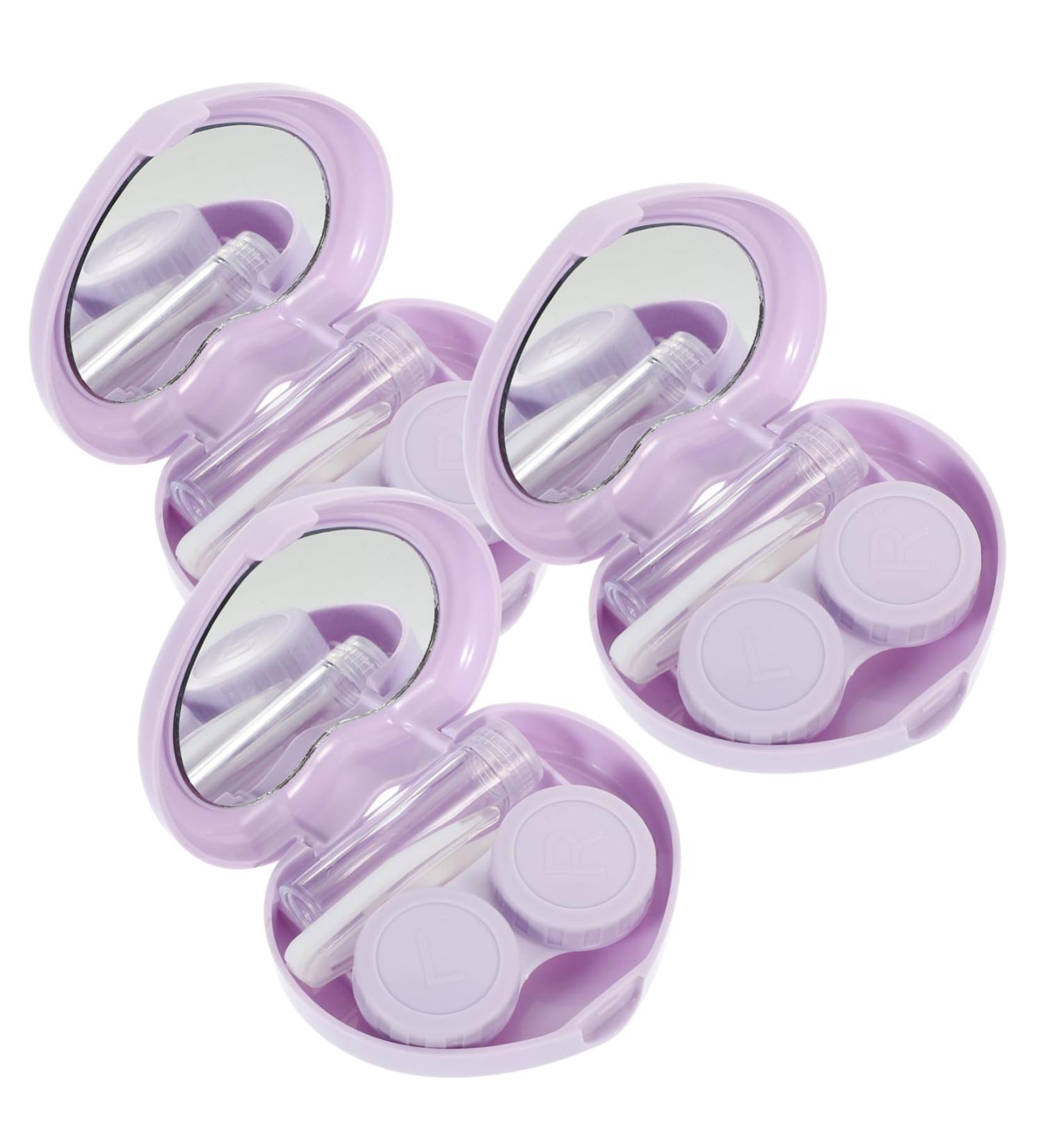 JECOMPRIS Contact Lens Container | Travel-Friendly Organizer for Eyes | Violet Storage Case - 7.2x5.8x2cm - Buy Online on GoSupps.com