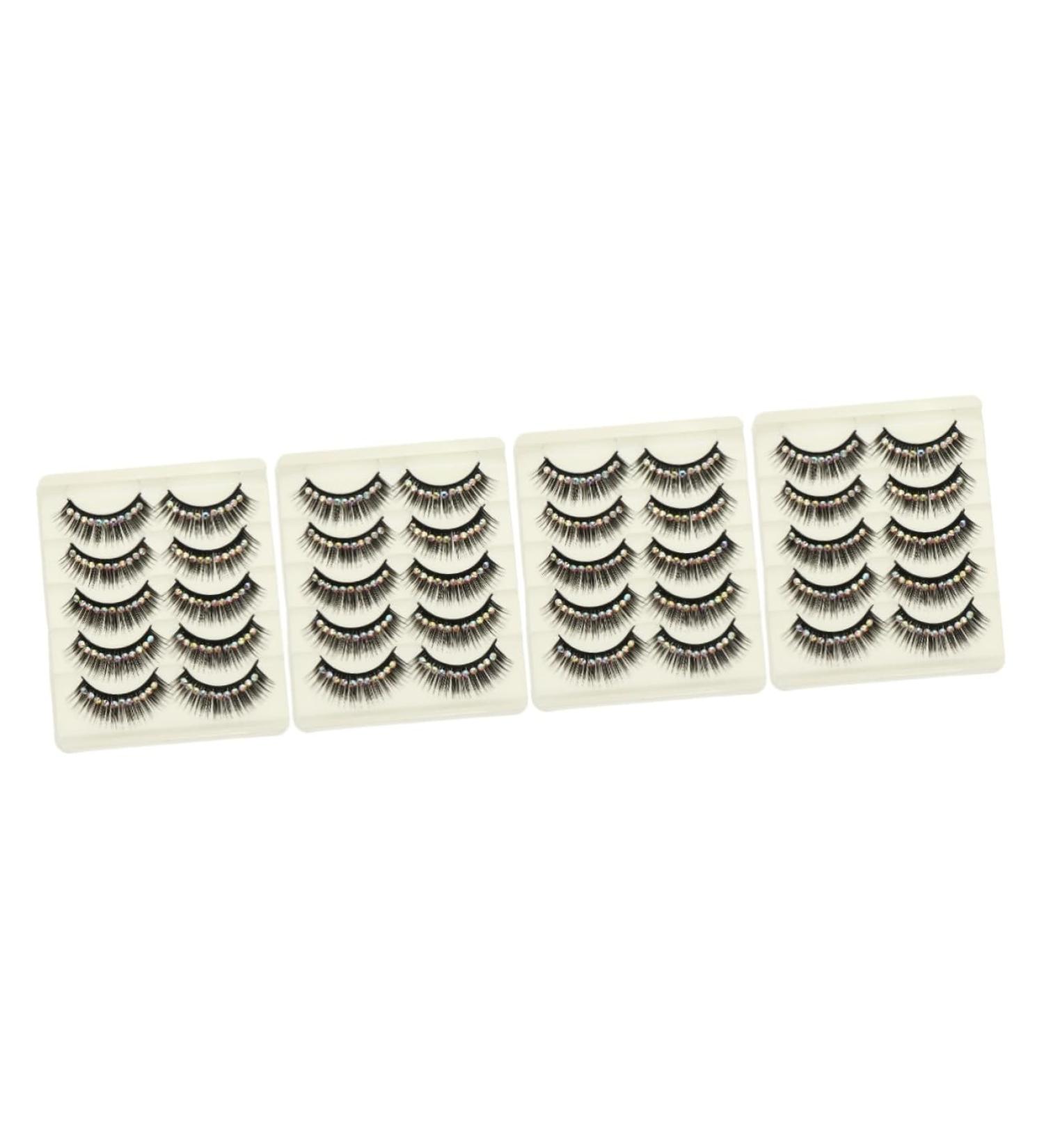 minkissy 40 Pairs Diamond False Eyelashes Rhinestones for Makeup False Eyelashes Magnetic False Lash Cosplay Lashes Colored Rhinestones Fake Lashes Decorate Make up Chemical Fiber Hard Stem - Buy Online on GoSupps.com