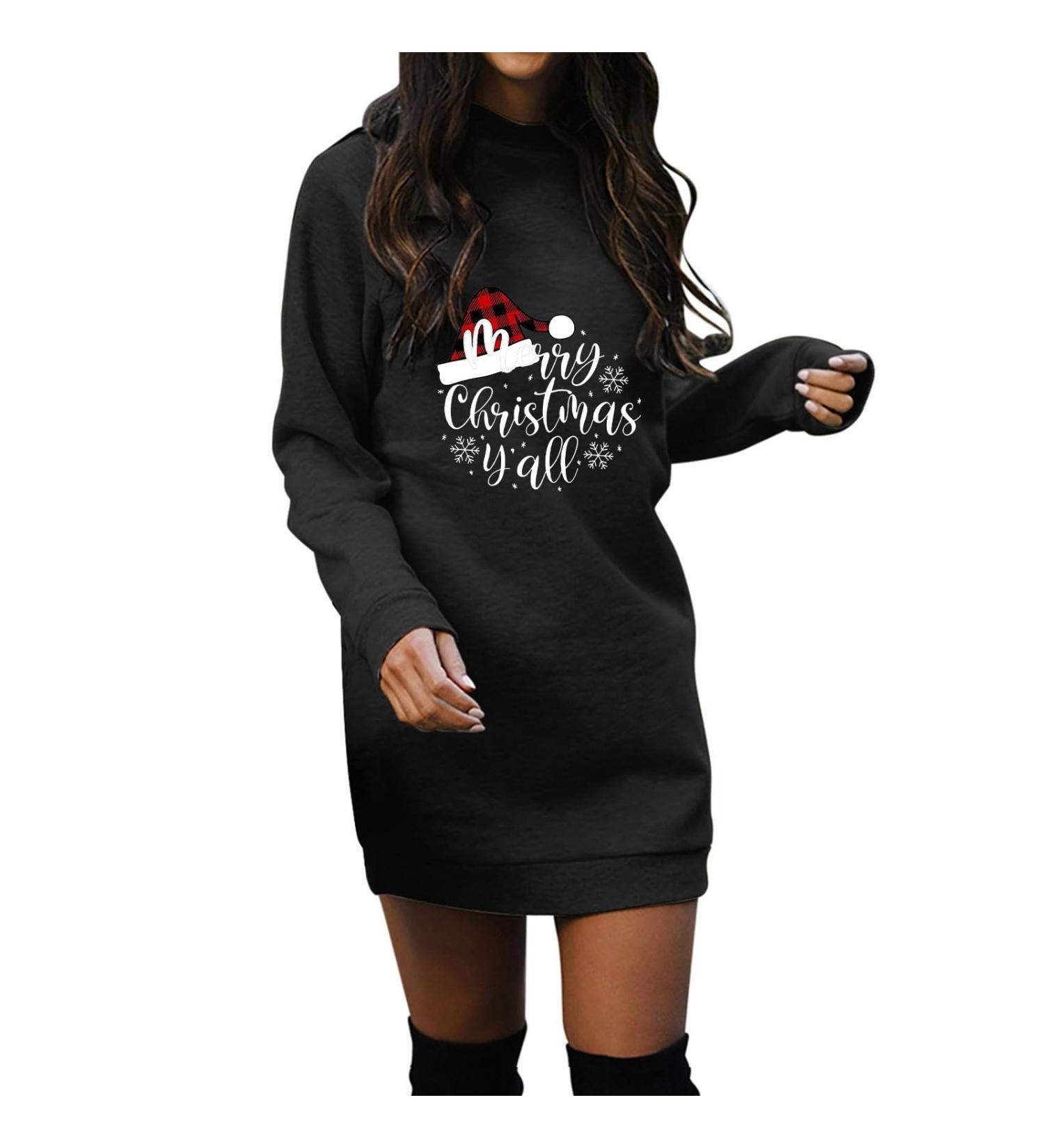 Festive Christmas Skirt & Dress for Women - Sexy Cartoon Costume Mini Sweater Jumper for Holiday Parties - Buy Online on GoSupps.com