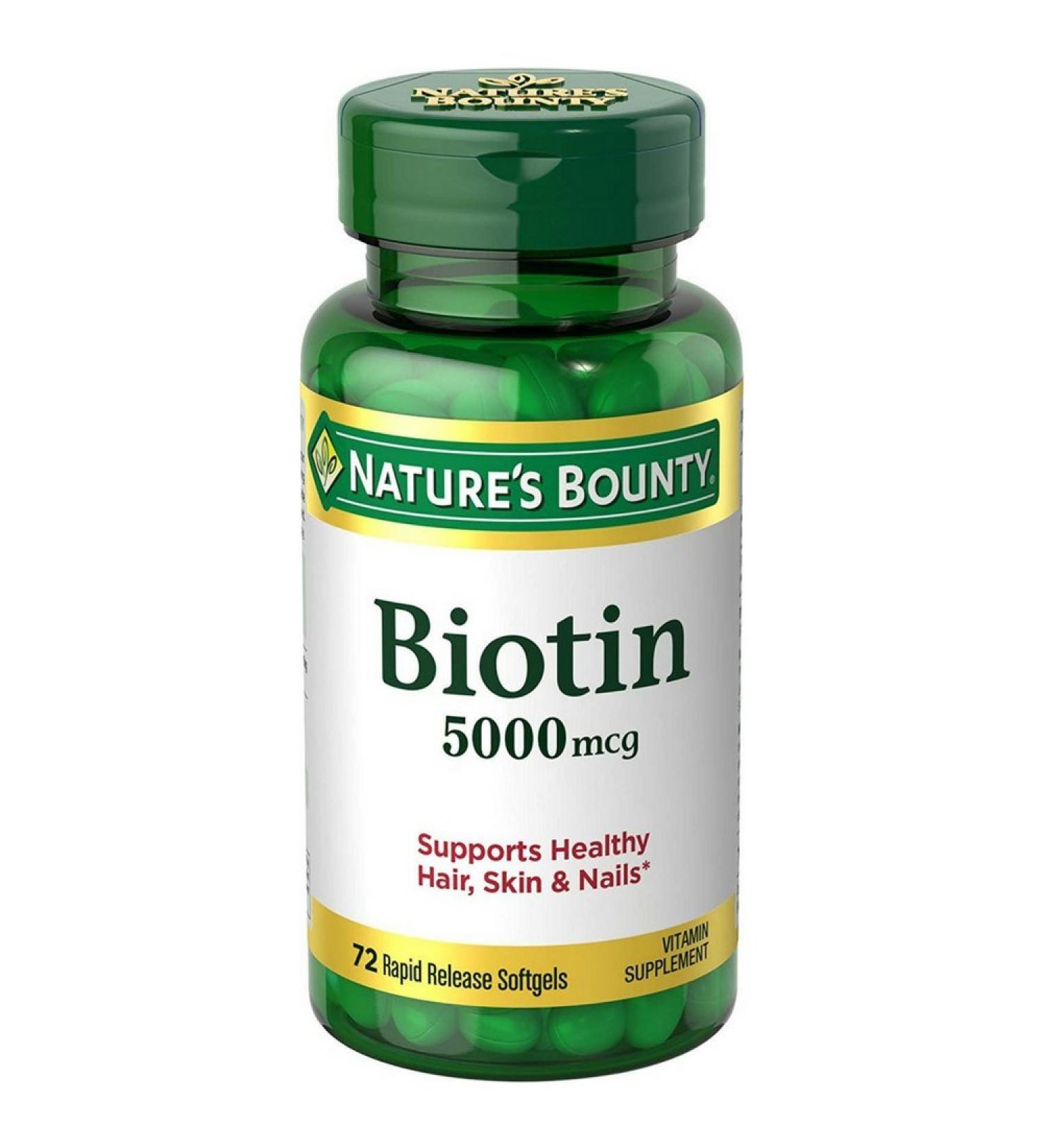 Nature's Bounty Biotin 5 000 mcg Caps 72 ct 72 Count (Pack of 1)