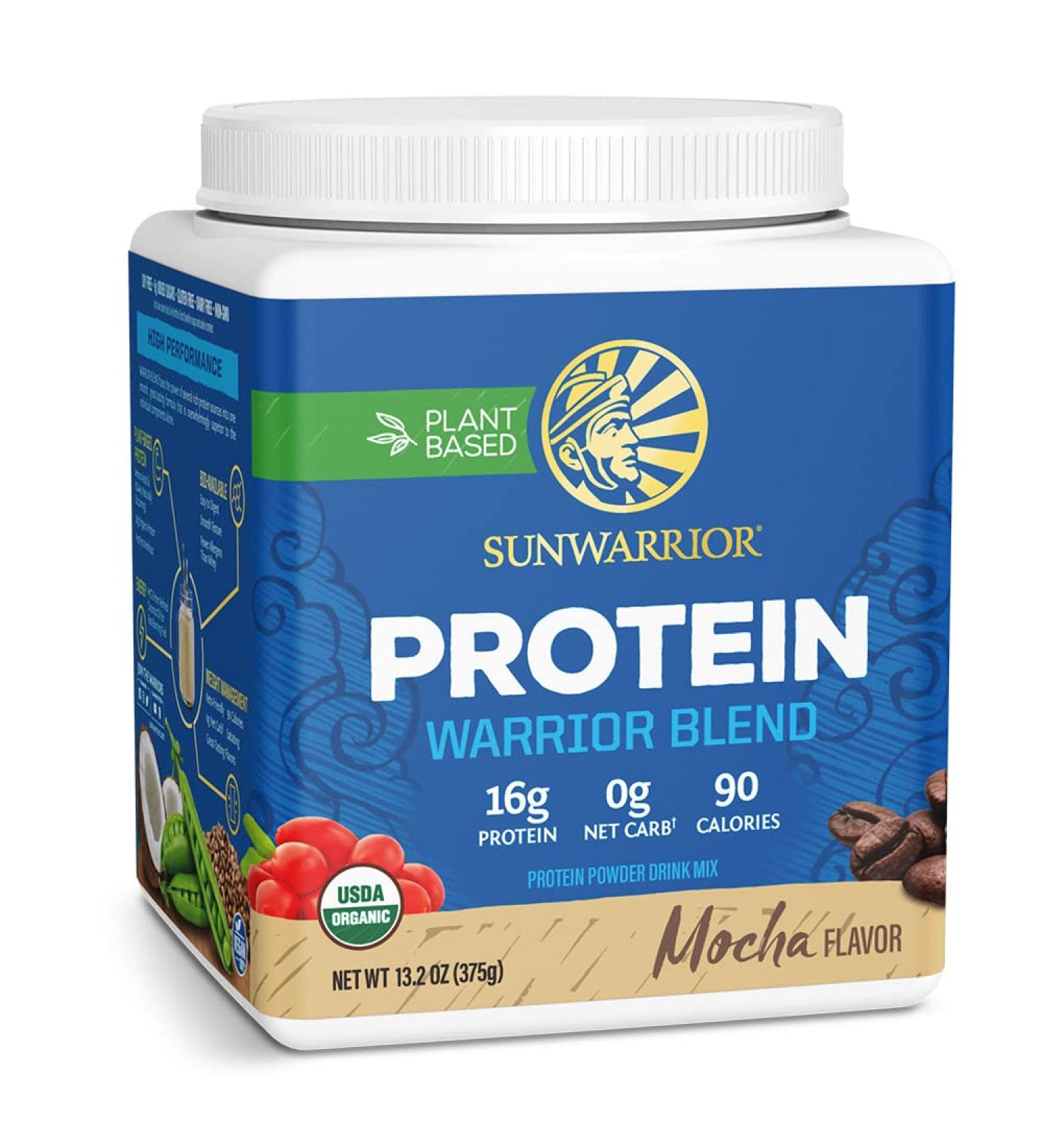 Buy Sunwarrior Warrior Blend Mocha - Organic Protein Powder 375g | International Shipping Available - Buy Online on GoSupps.com