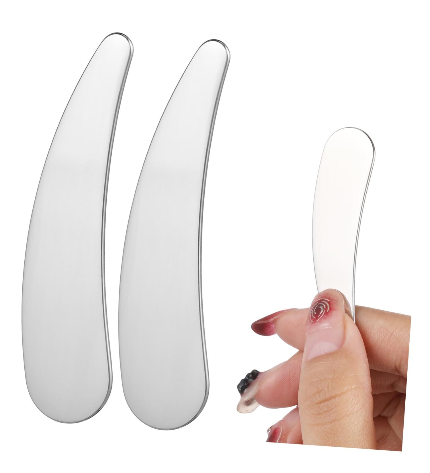 Gogogmee 2pcs Cosmetic Spatula Face Cream Scoop Cosmetics Spatula Face Spatula Mini Spatula for Cosmetics Makeup Spatula Small Make up Spatula Tool Metal Makeup Spatula Esthetician Supplies - Buy Online on GoSupps.com