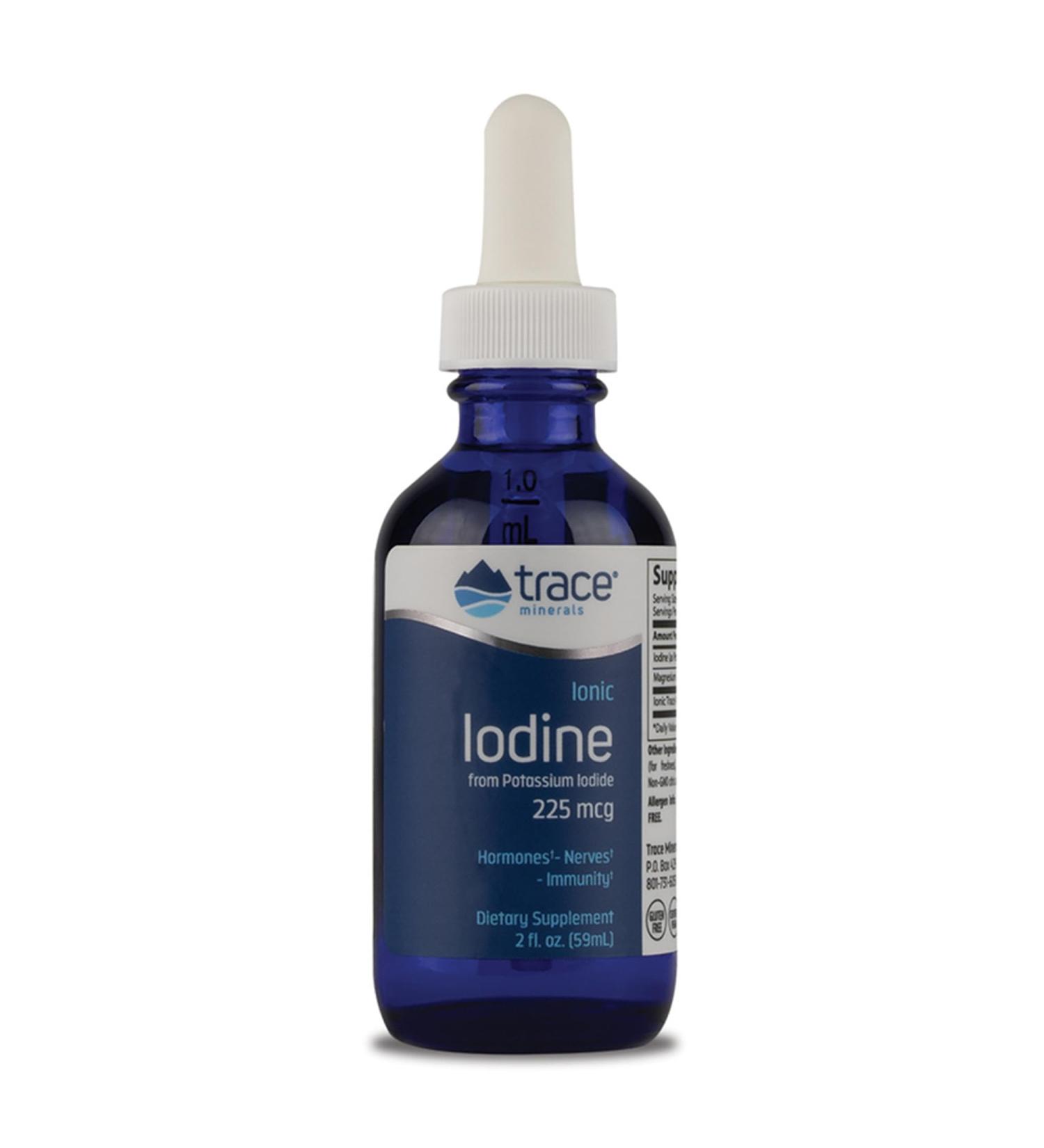 Buy Trace Minerals Research Ionic Iodine - 150mcg 59ml | Vegetarian Gluten-Free & Lab Tested Supplement for Optimal Health - Buy Online on GoSupps.com