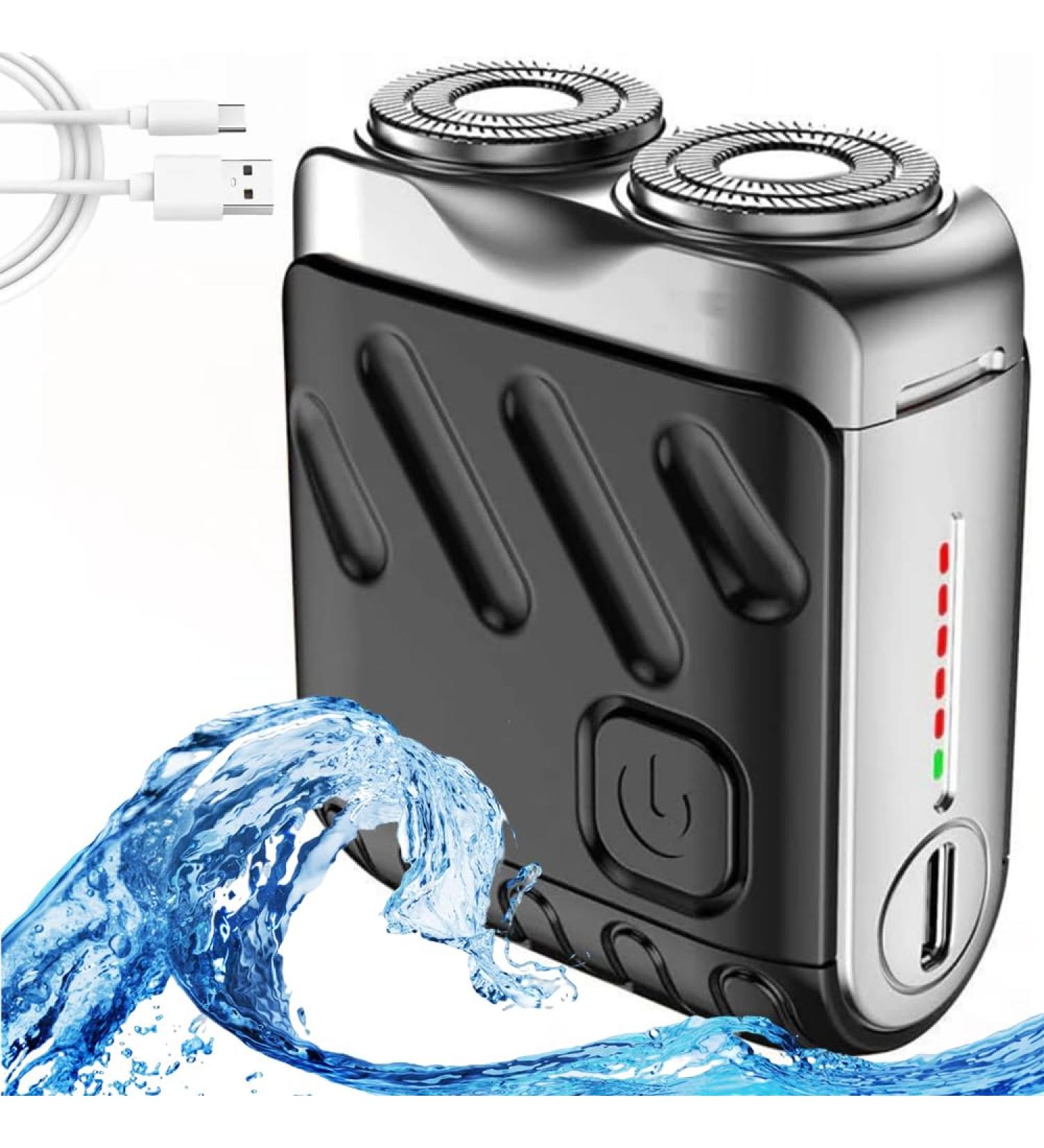 Mini Electric Explosive Shaver Portable Electric Shaver for Men Rechargeable Dual Blade Razor Waterproof USB Fast Charging Compact Travel Size Cordless Face Shaver with LED Power Display (Black) - Buy Online on GoSupps.com