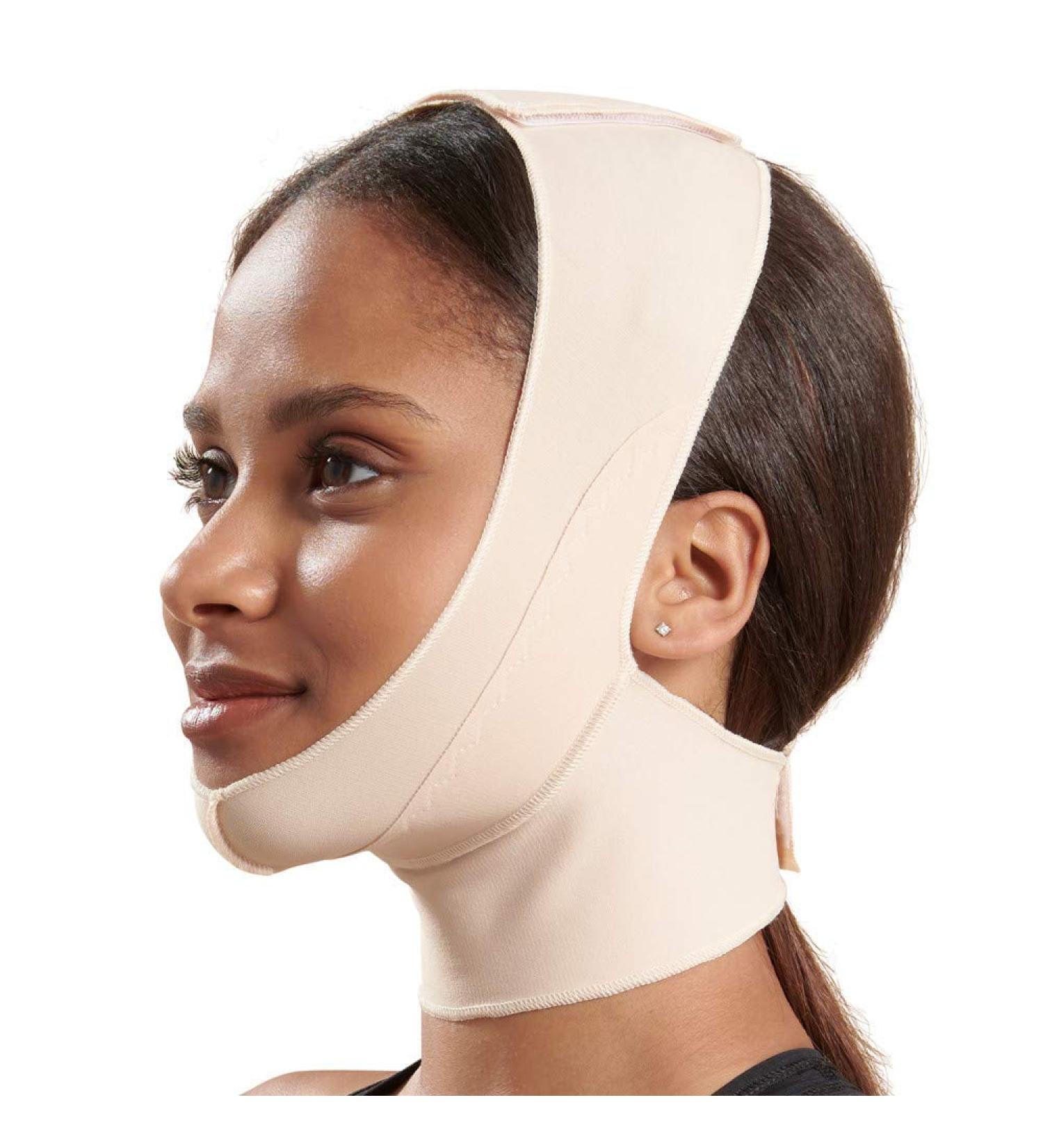 MARENA Unisex Recovery Compression Chin Strap with Mid-Neck Coverage - Beige Medium - Pack of 1 - Buy Online on GoSupps.com
