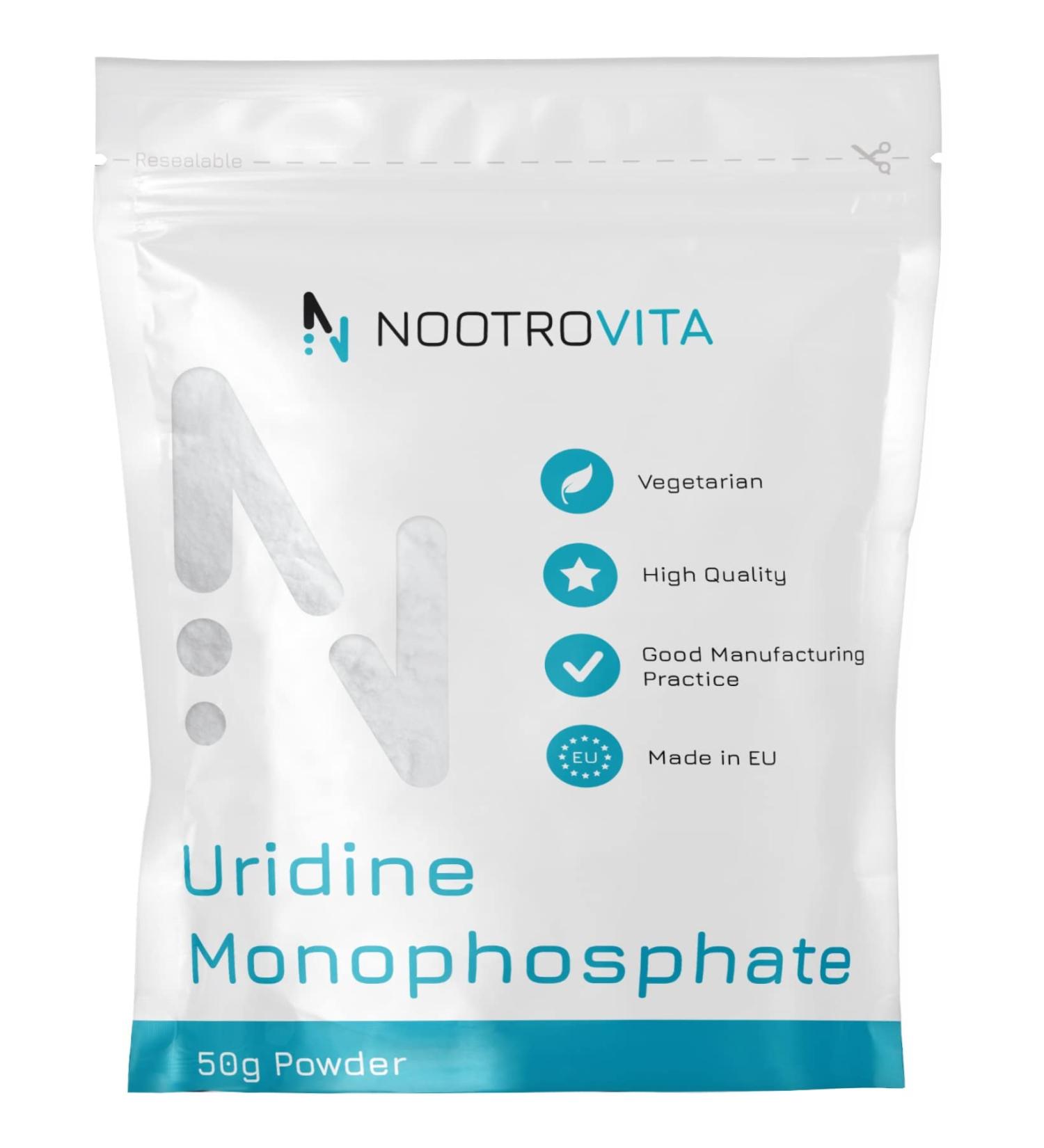 UAB Involutus Uridine Monophosphate 50 g pure urridine monophosphate for memory learning and cognitive function hypoallergenic glutenfree Nootrovita